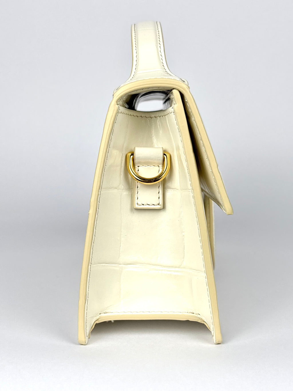 Jacquemus Le Grand Bambino White Ivory Crocodile
