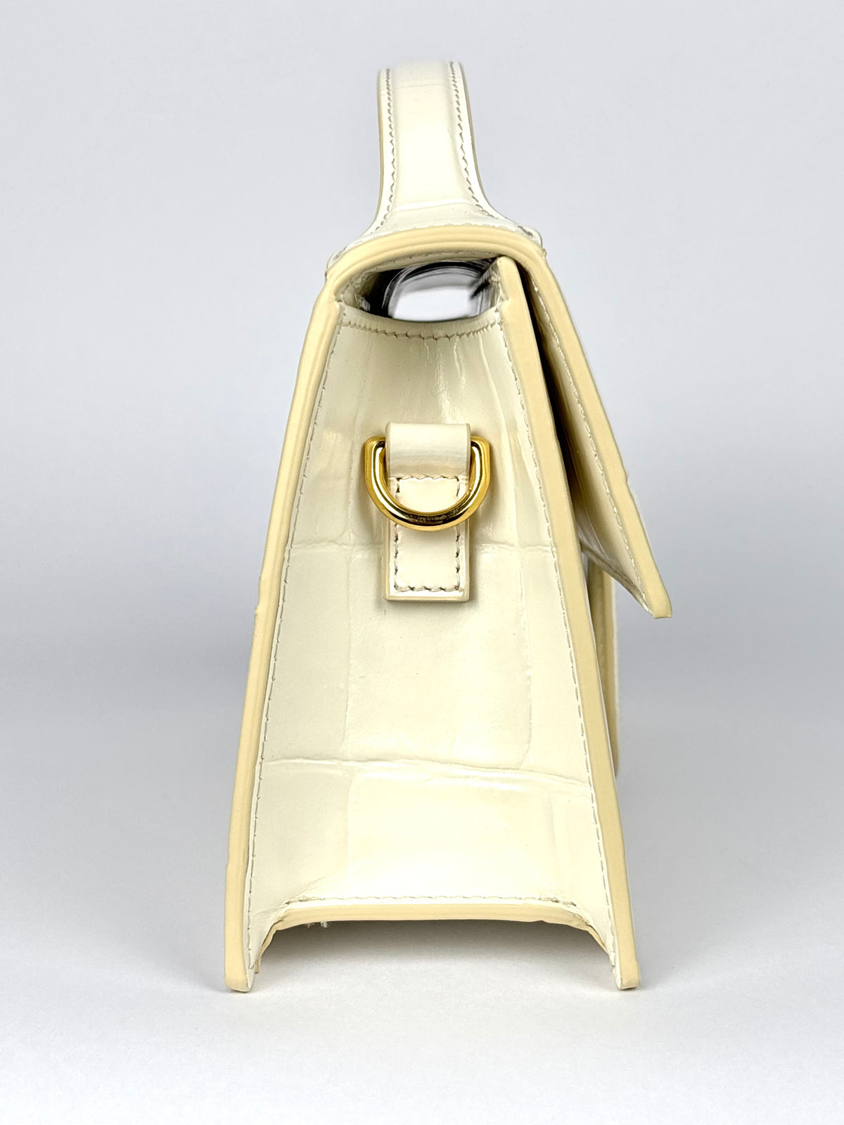 Jacquemus Le Grand Bambino White Ivory Crocodile