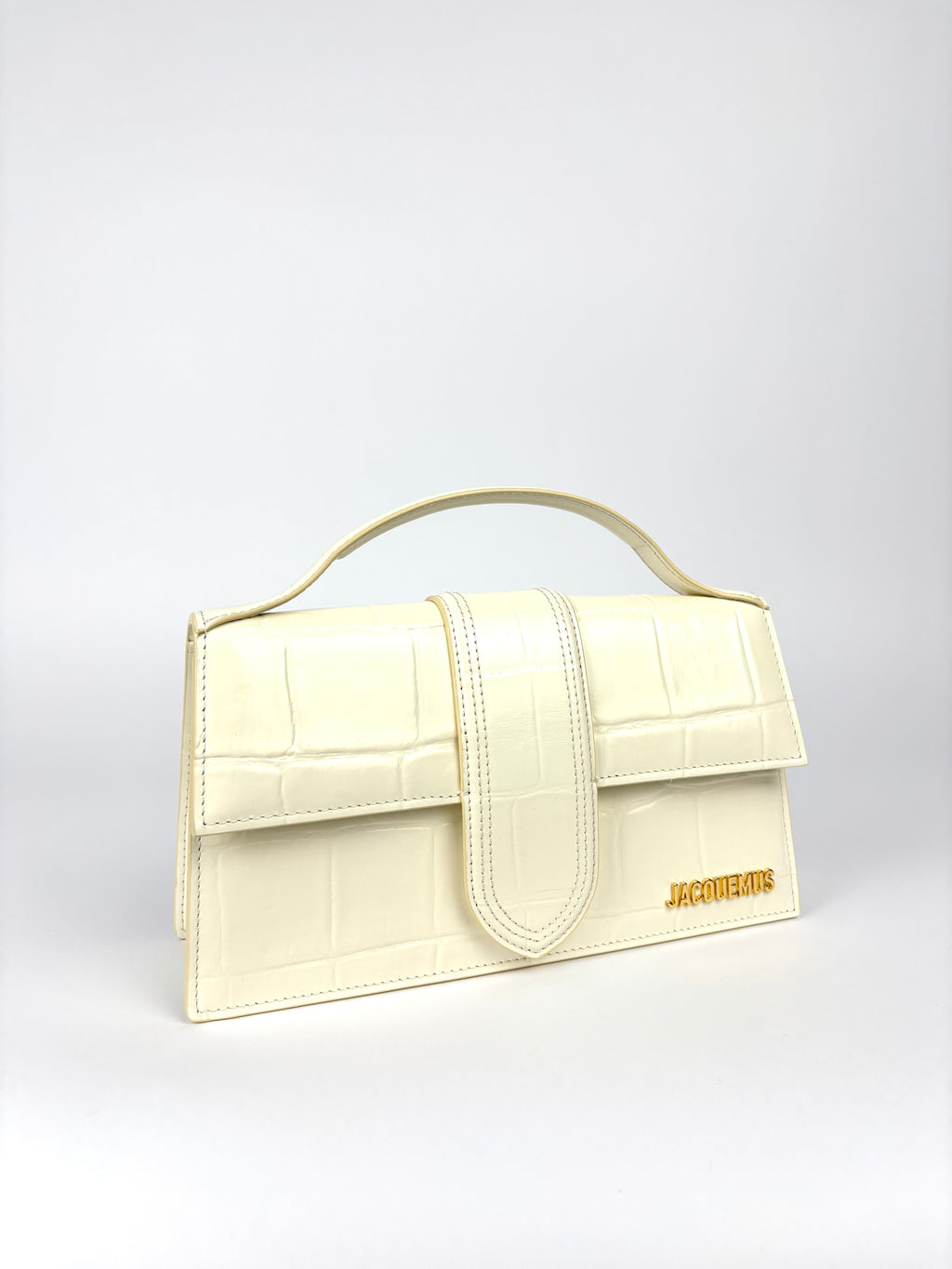 Jacquemus Le Grand Bambino White Ivory Crocodile
