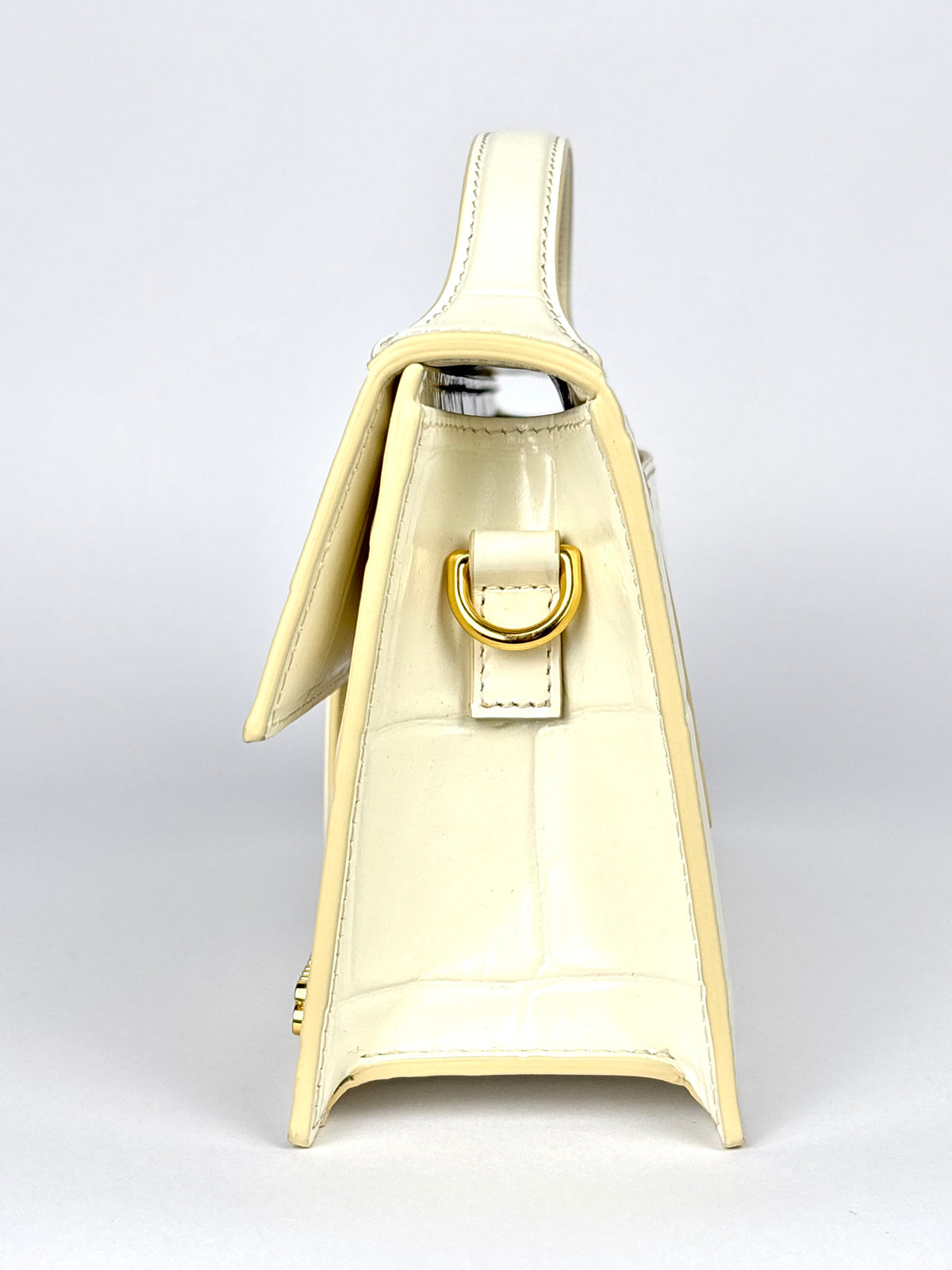 Jacquemus Le Grand Bambino White Ivory Crocodile