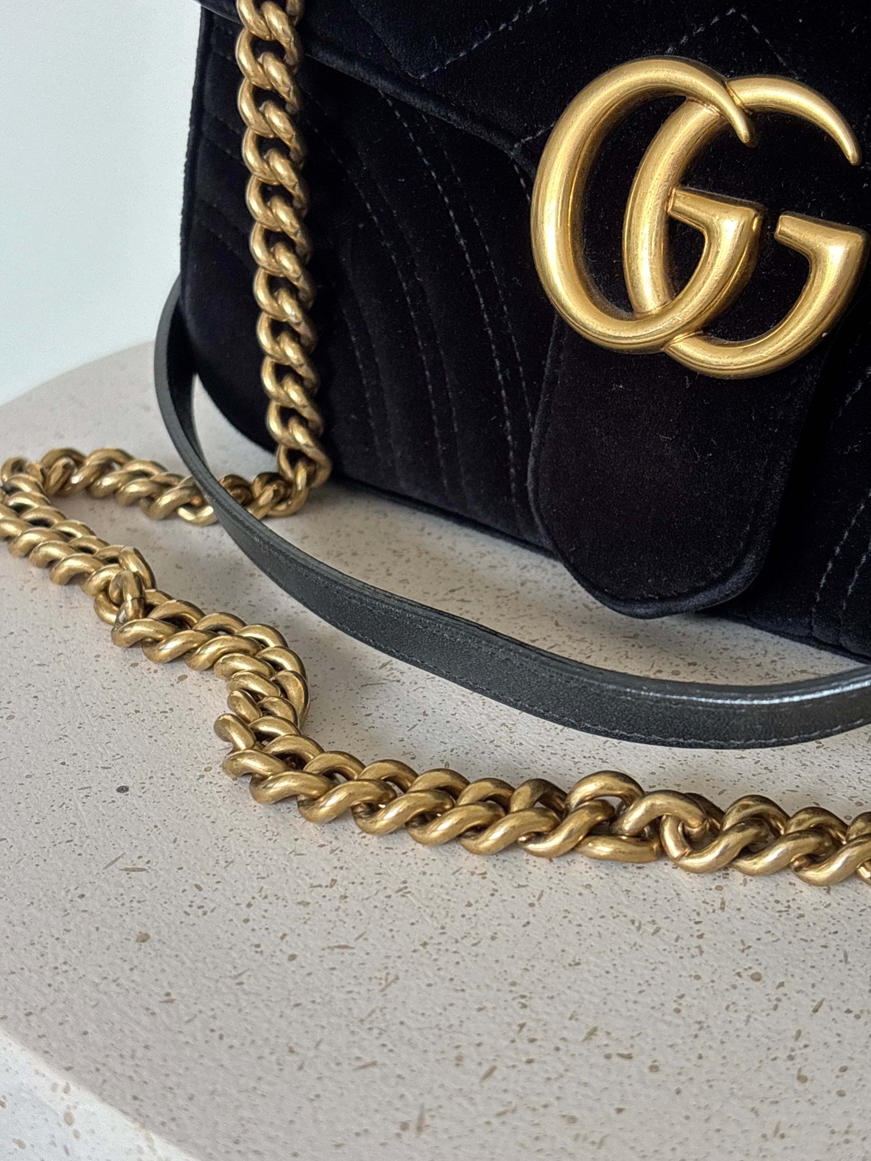 Gucci Velvet GG Marmont Bag