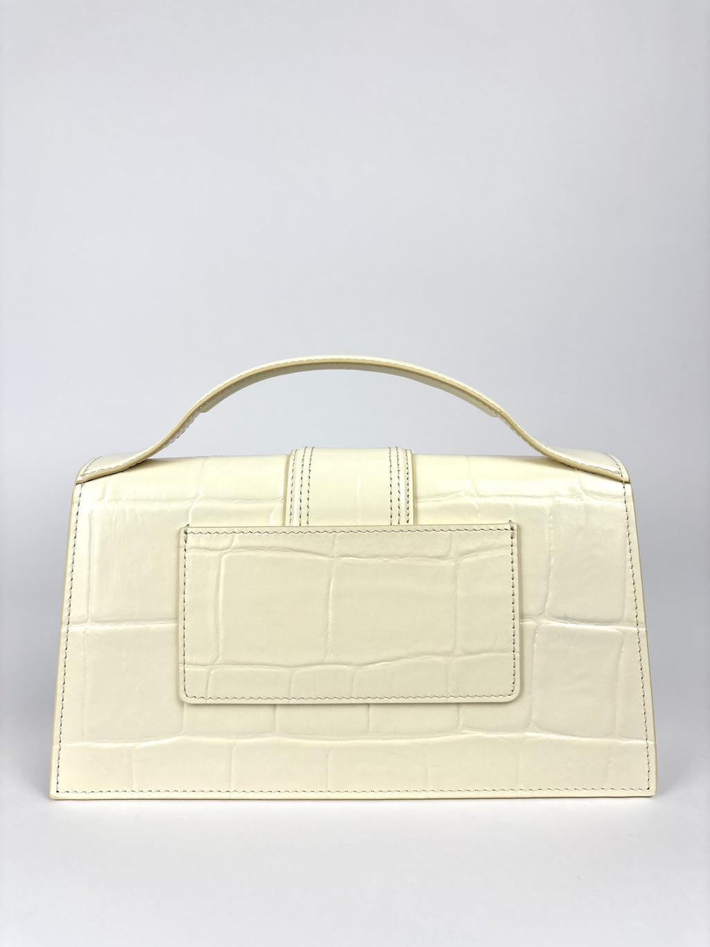 Jacquemus Le Grand Bambino White Ivory Crocodile