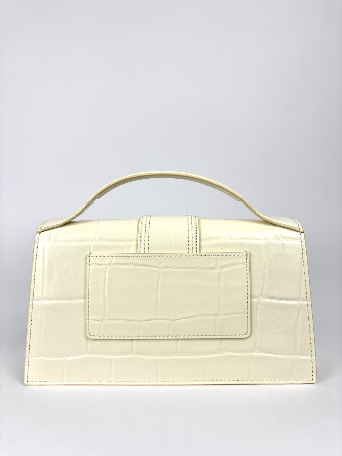 Jacquemus Le Grand Bambino White Ivory Crocodile