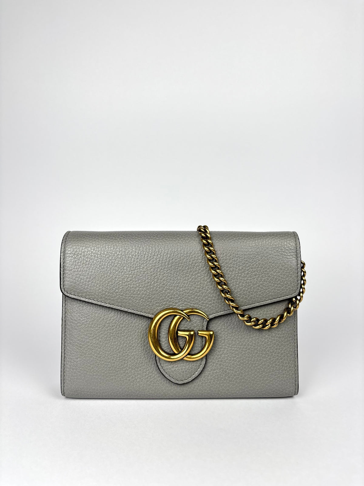 Gucci Marmont Wallet on Chain Grey
