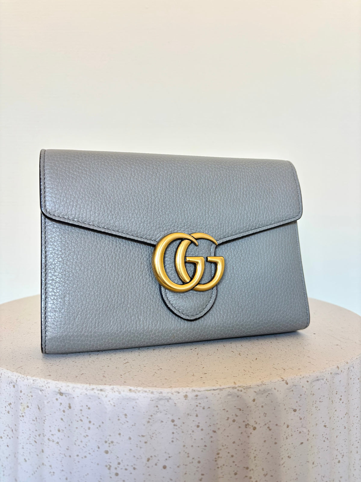 Gucci Marmont Wallet on Chain Grey
