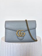 Gucci Marmont Wallet on Chain Grey