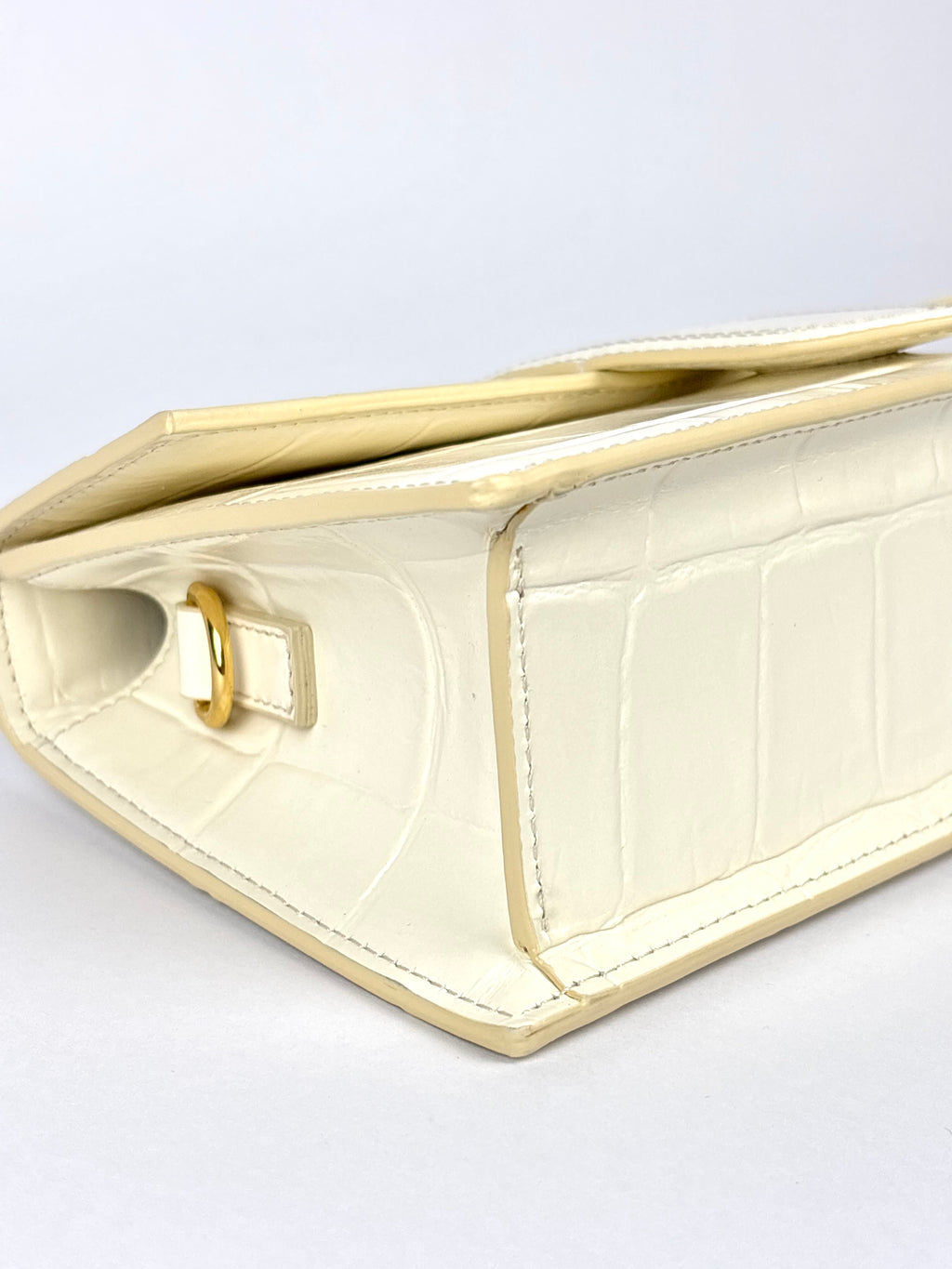 Jacquemus Le Grand Bambino White Ivory Crocodile