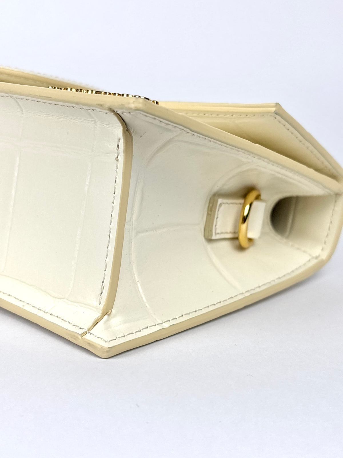Jacquemus Le Grand Bambino White Ivory Crocodile