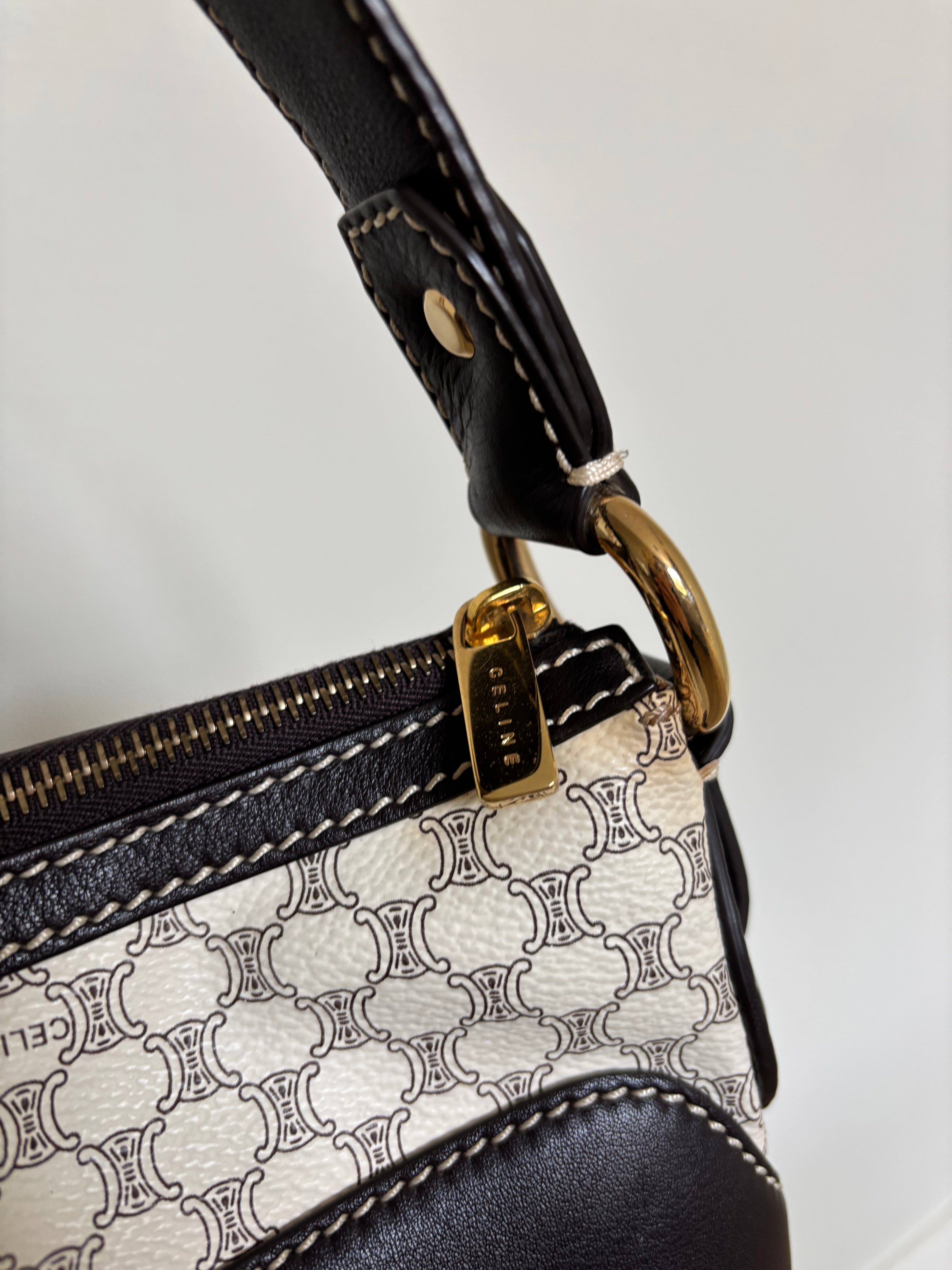 Celine Macadam Canvas & PVC Leather Shoulder Bag
