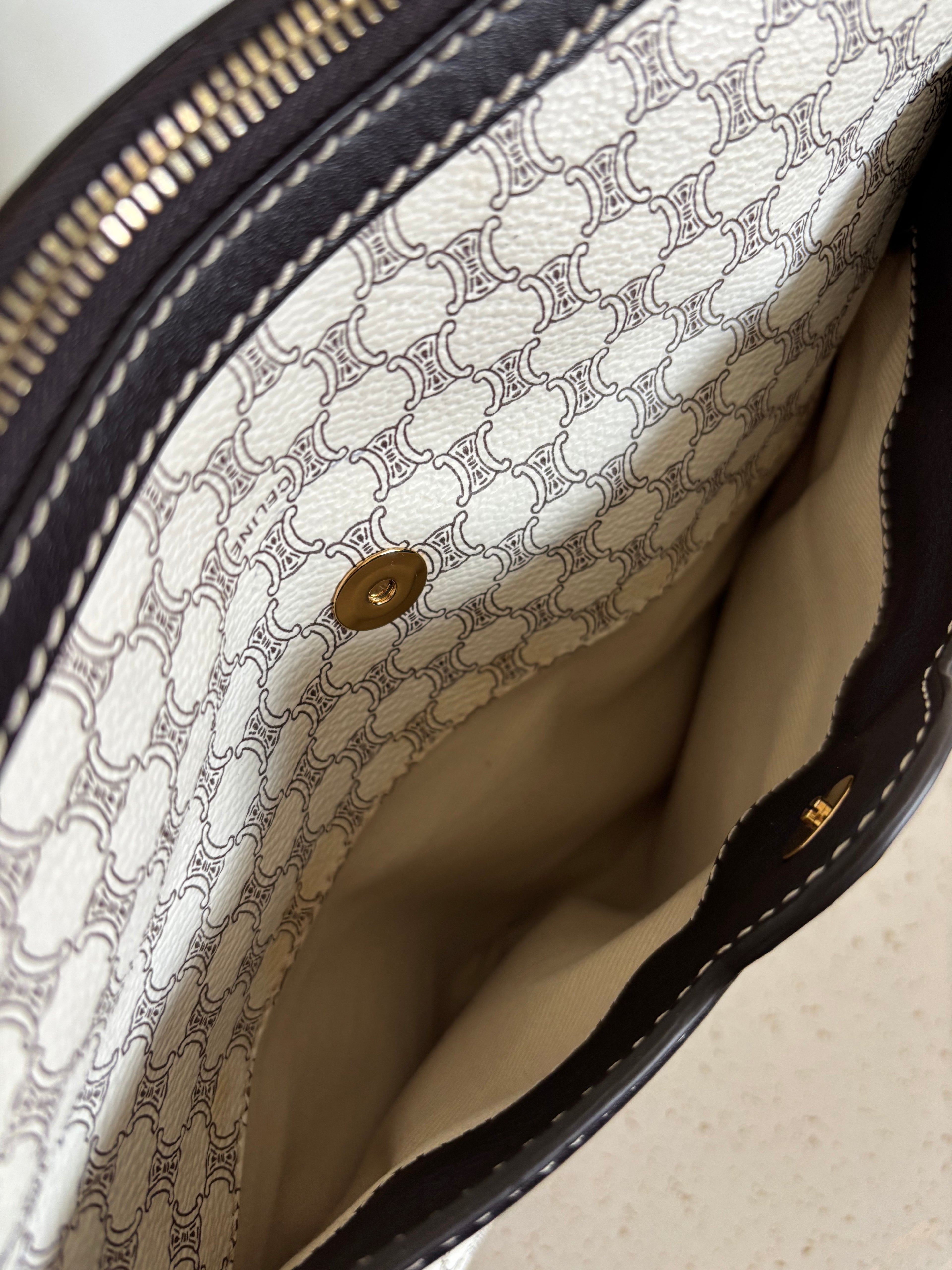Celine Macadam Canvas & PVC Leather Shoulder Bag