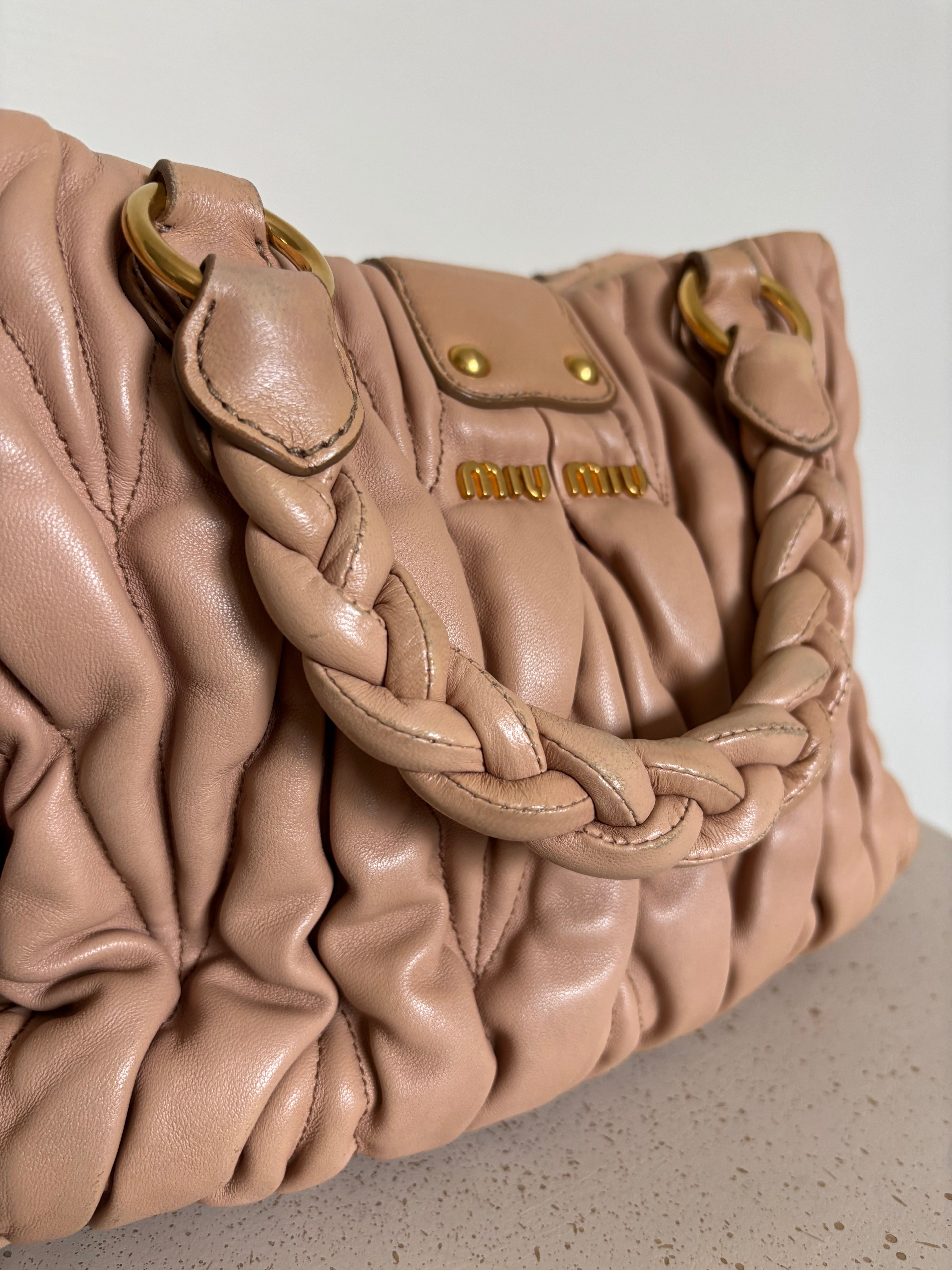 Miu Miu Matelassé Nappa Leather Handbag