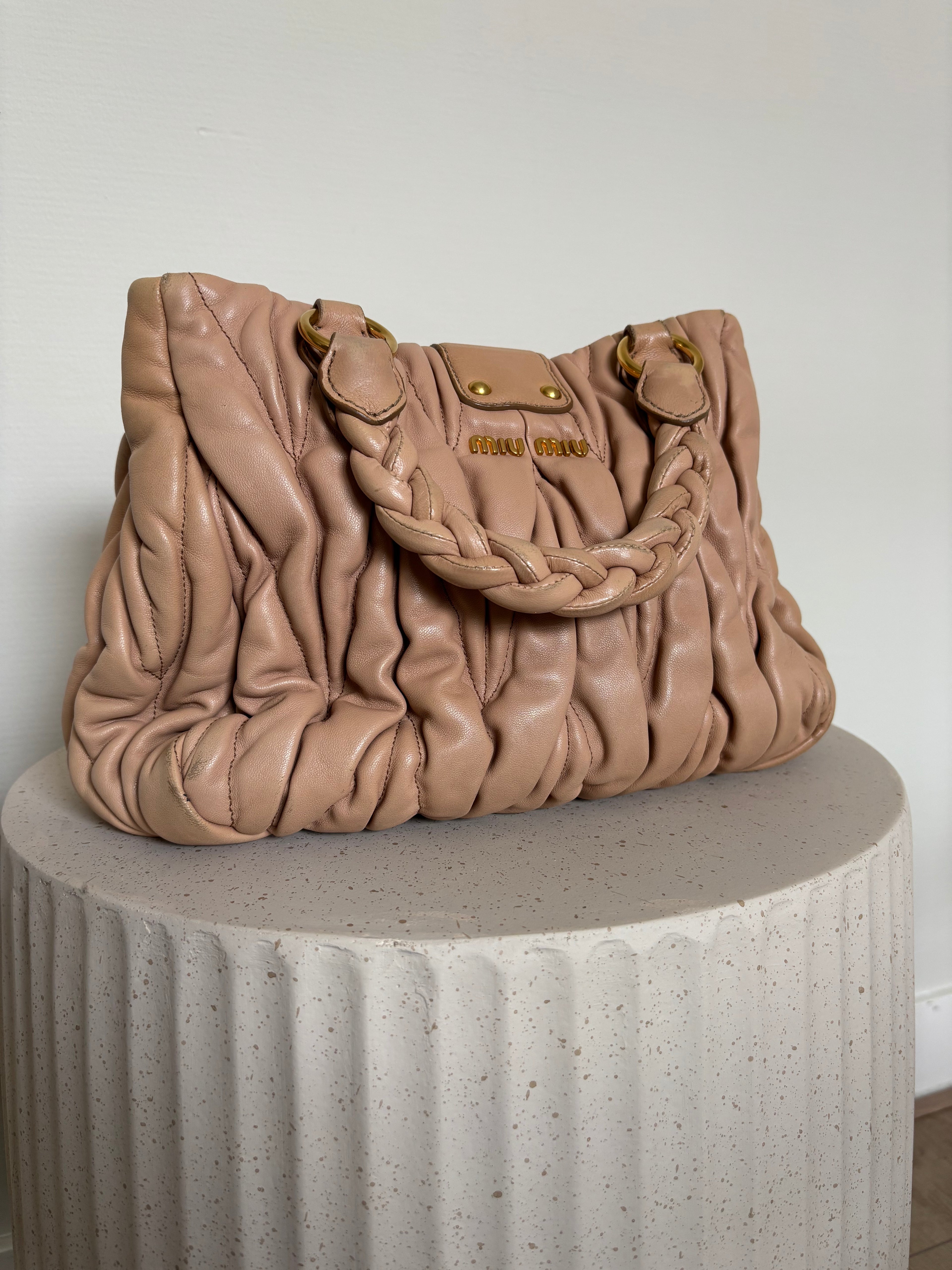 Miu Miu Matelassé Nappa Leather Handbag