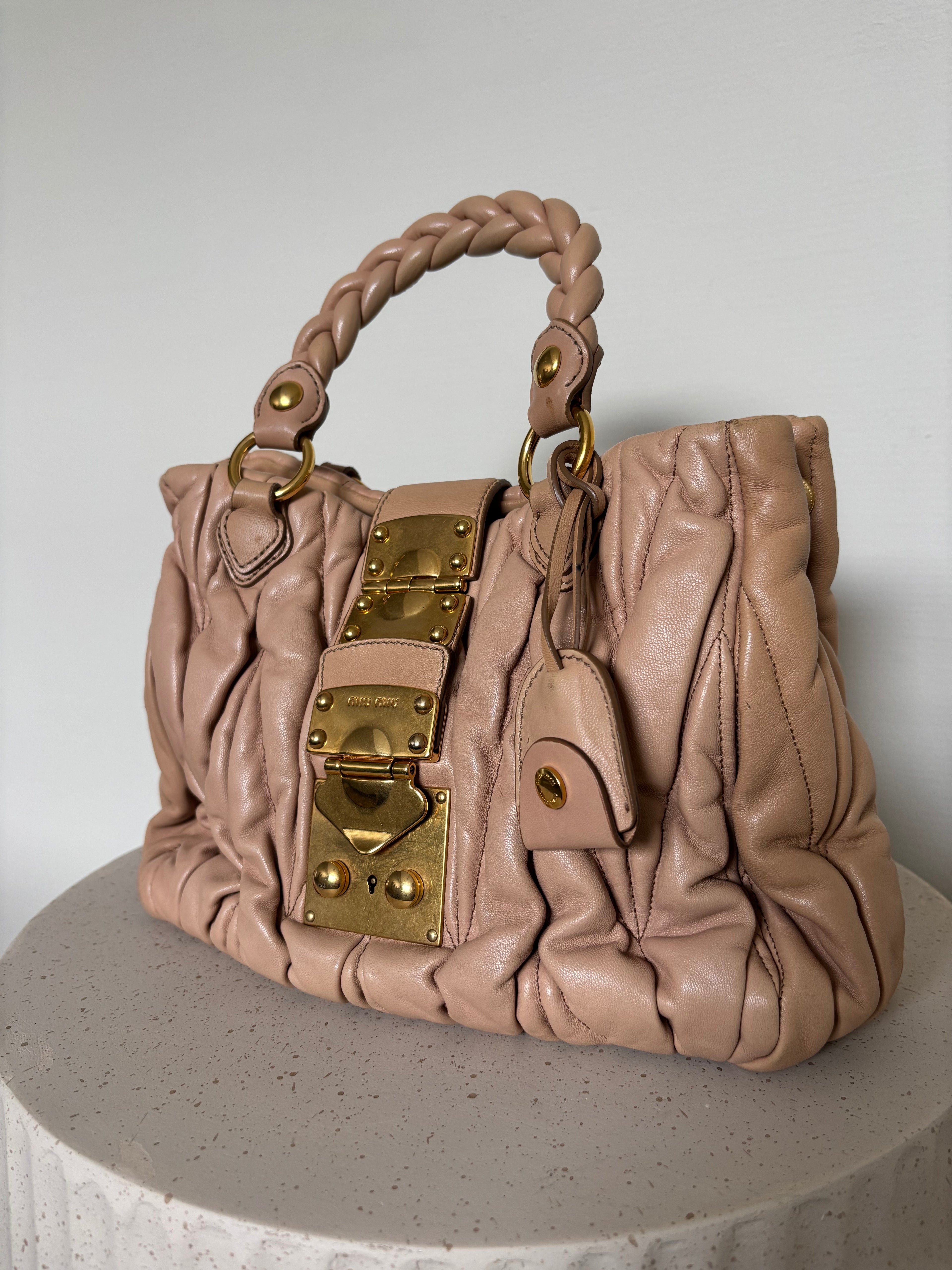 Miu Miu Matelassé Nappa Leather Handbag