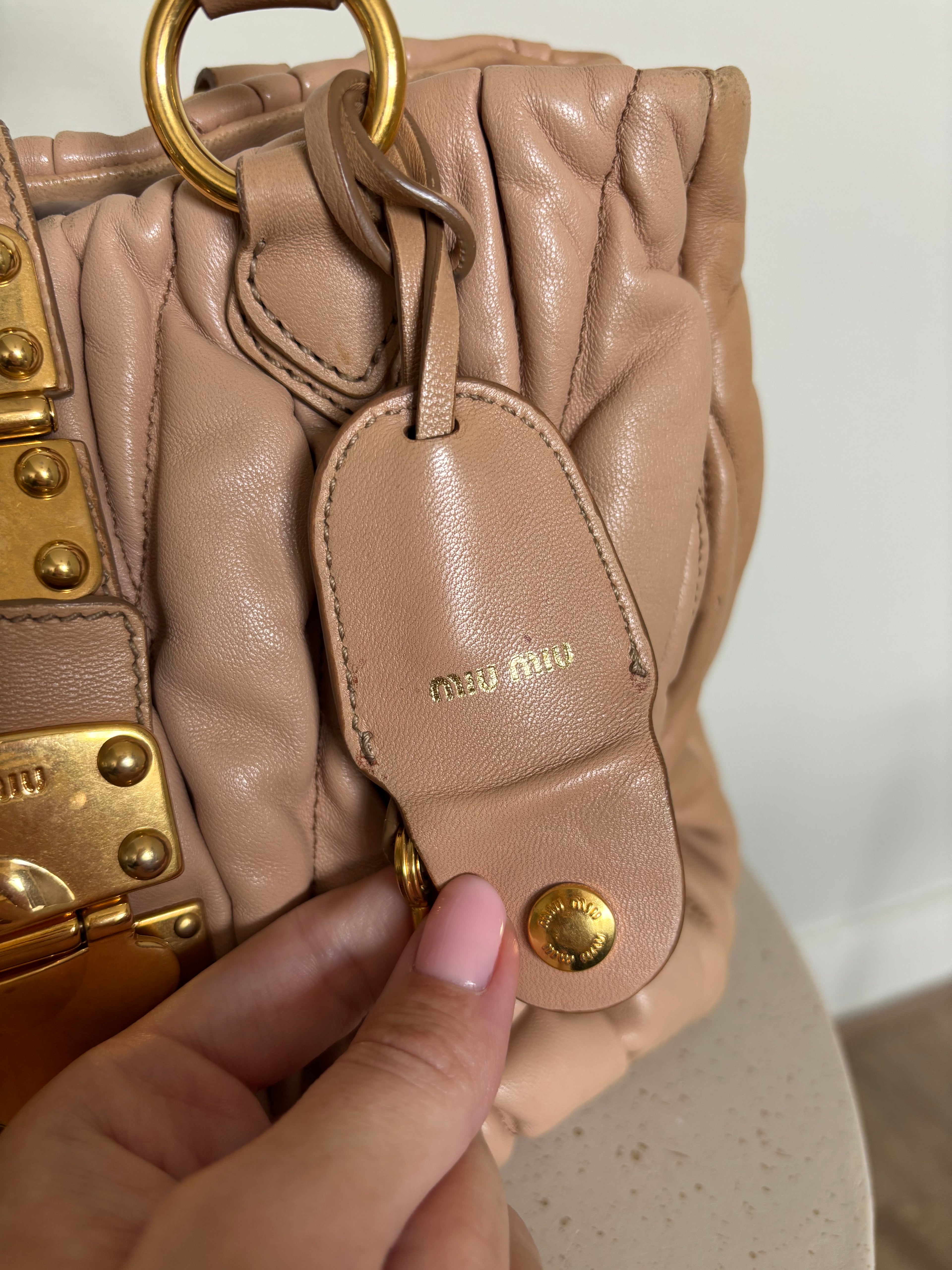 Miu Miu Matelassé Nappa Leather Handbag