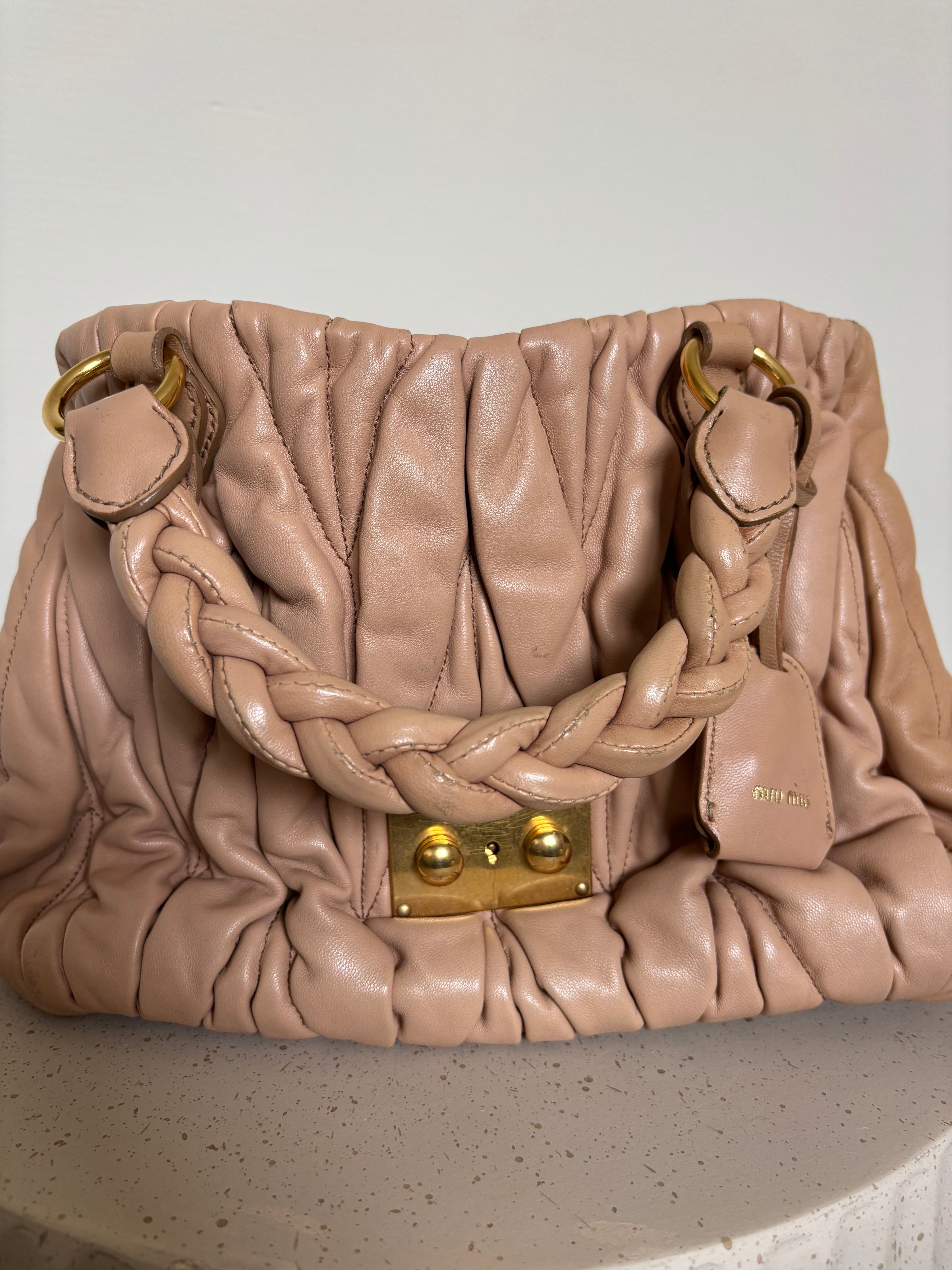 Miu Miu Matelassé Nappa Leather Handbag