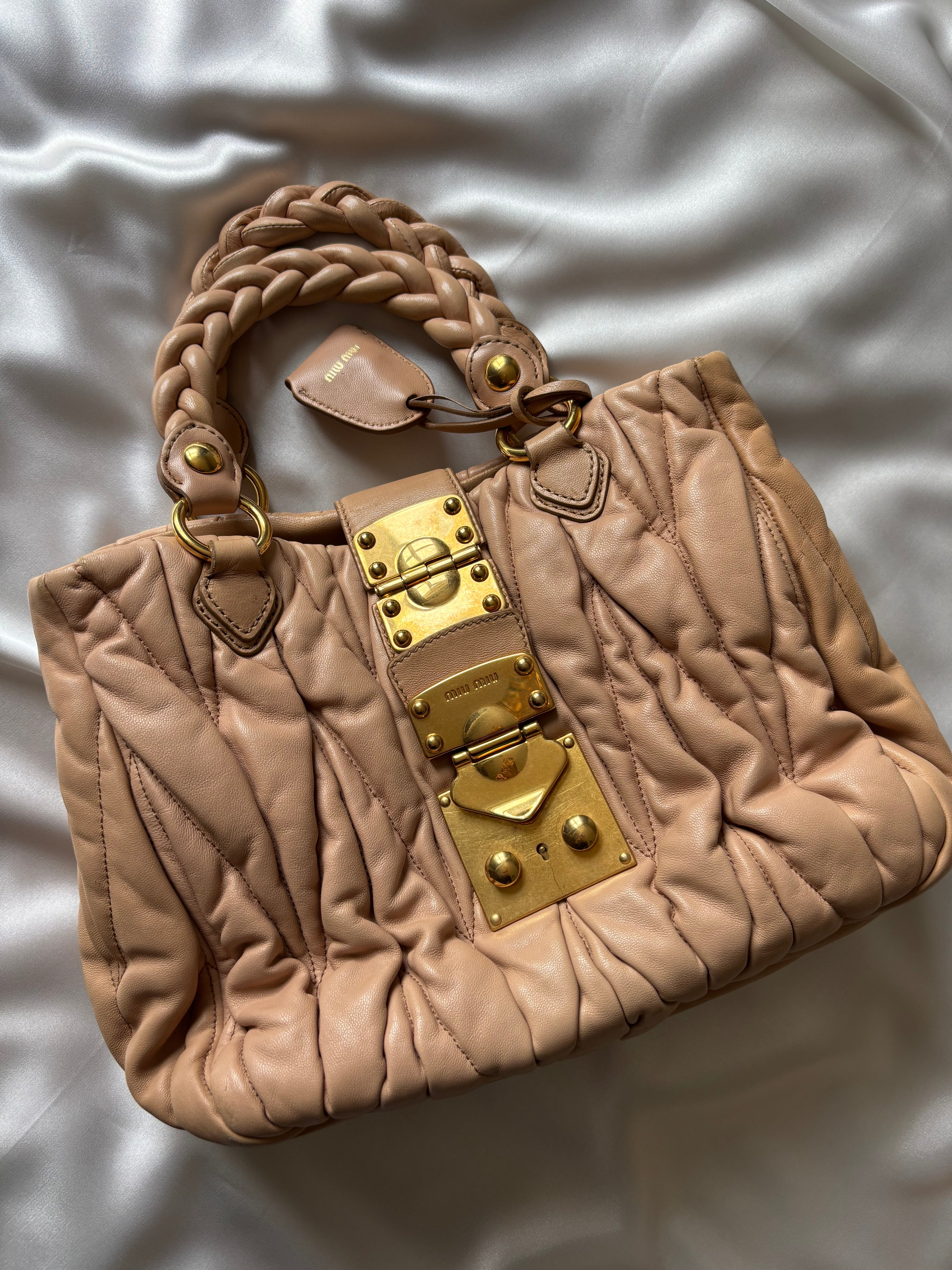 Miu Miu Matelassé Nappa Leather Handbag