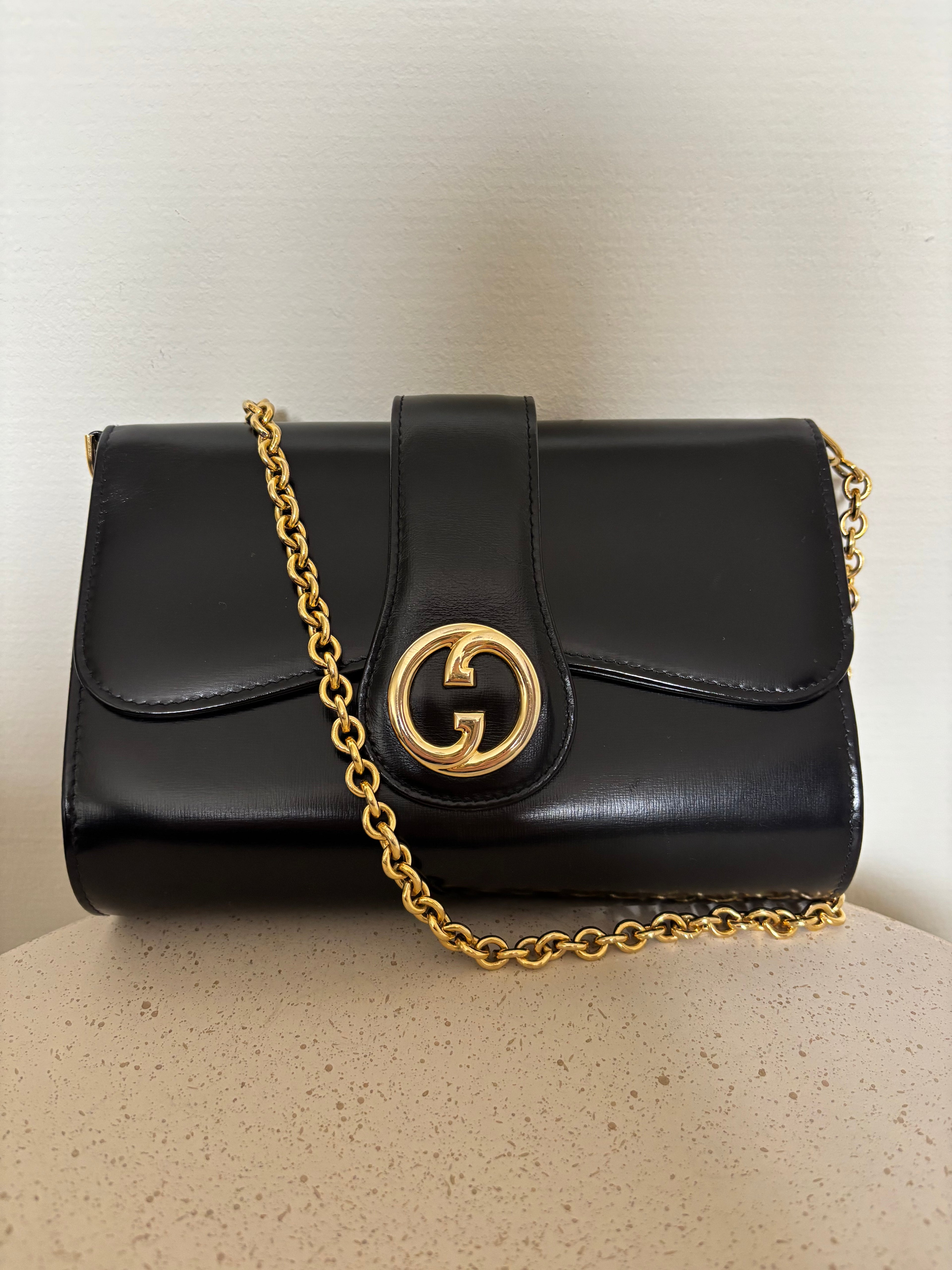 Gucci Black Leather Shoulder Bag
