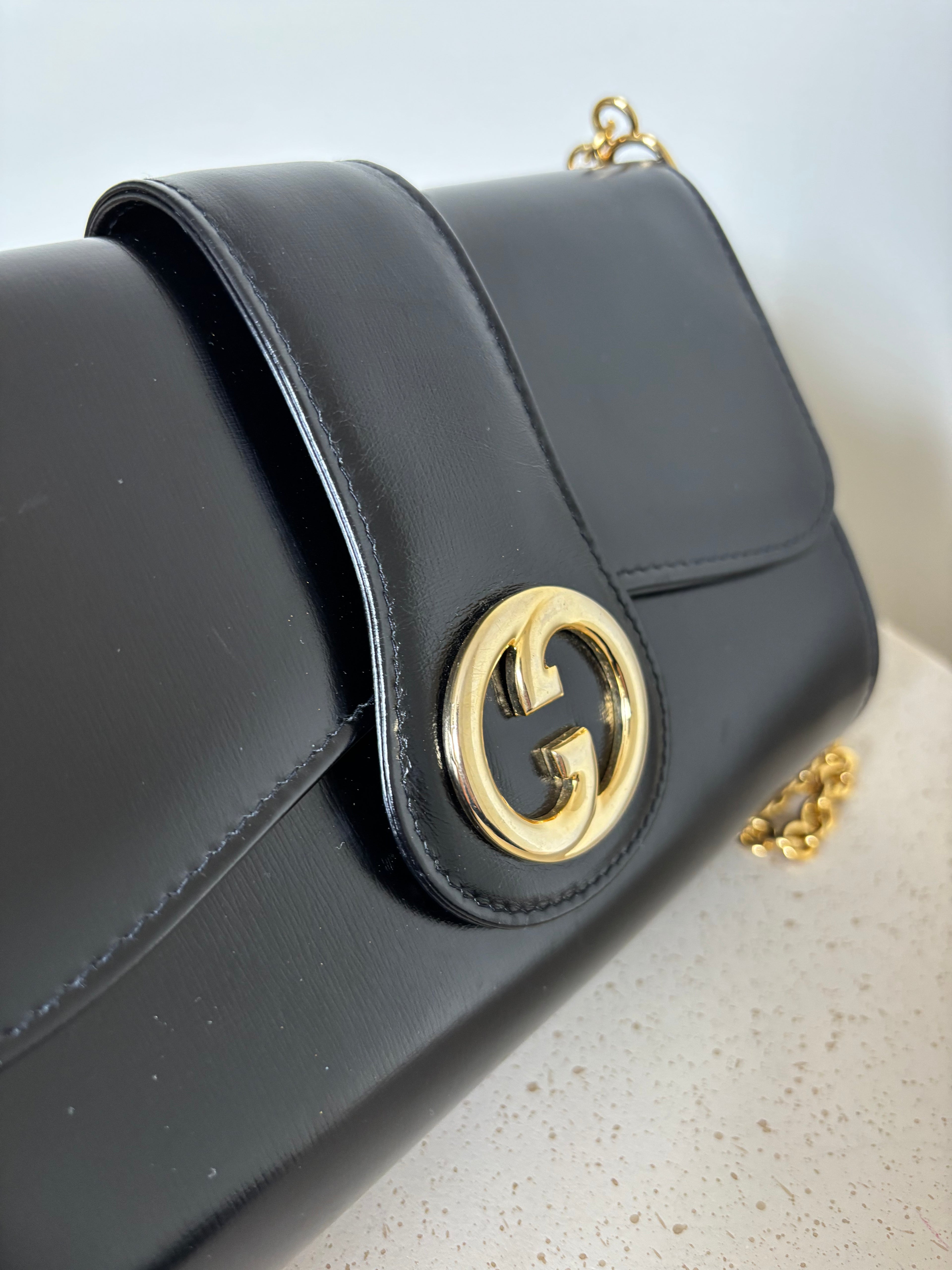 Gucci Black Leather Shoulder Bag