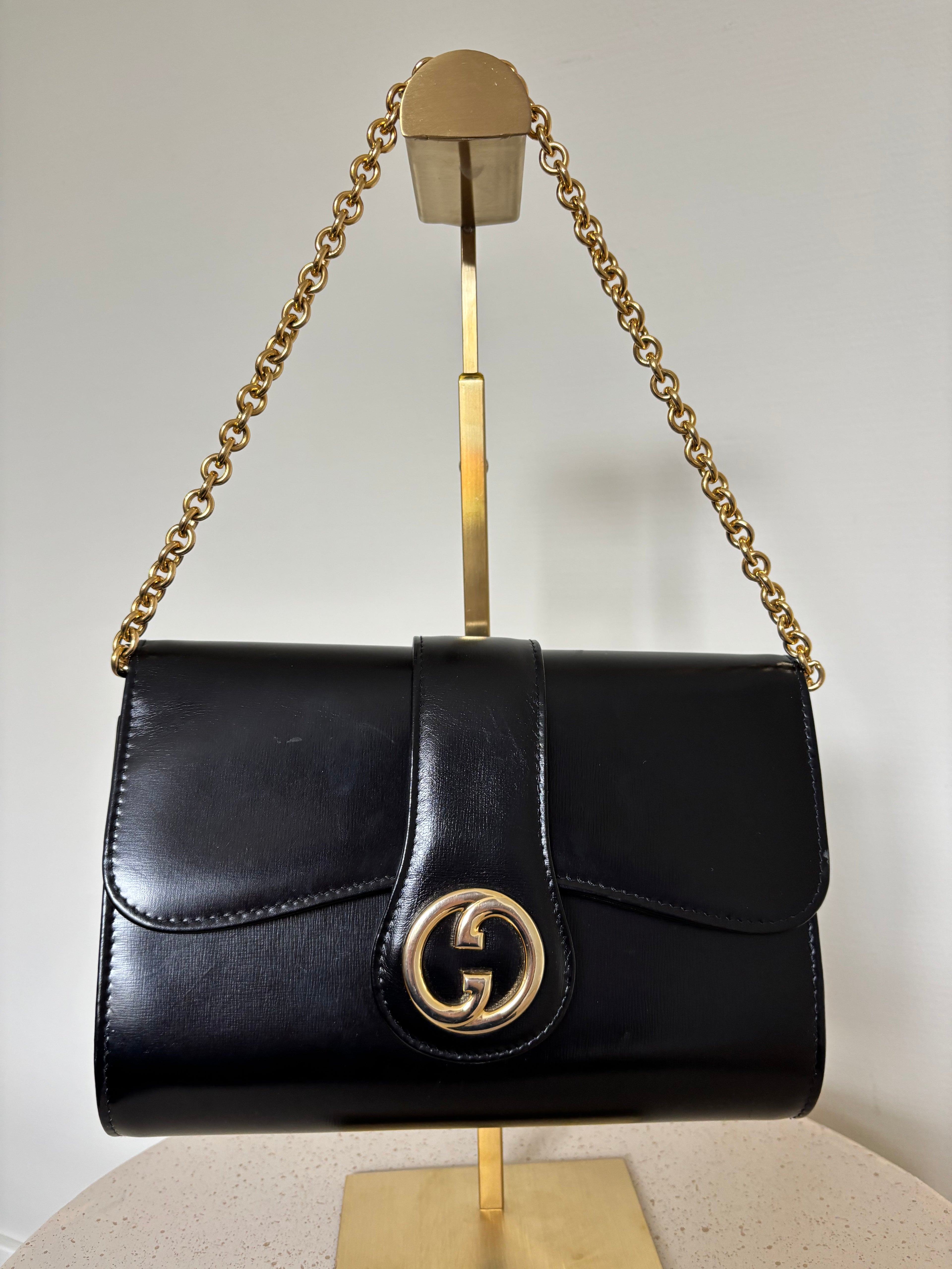Gucci Black Leather Shoulder Bag