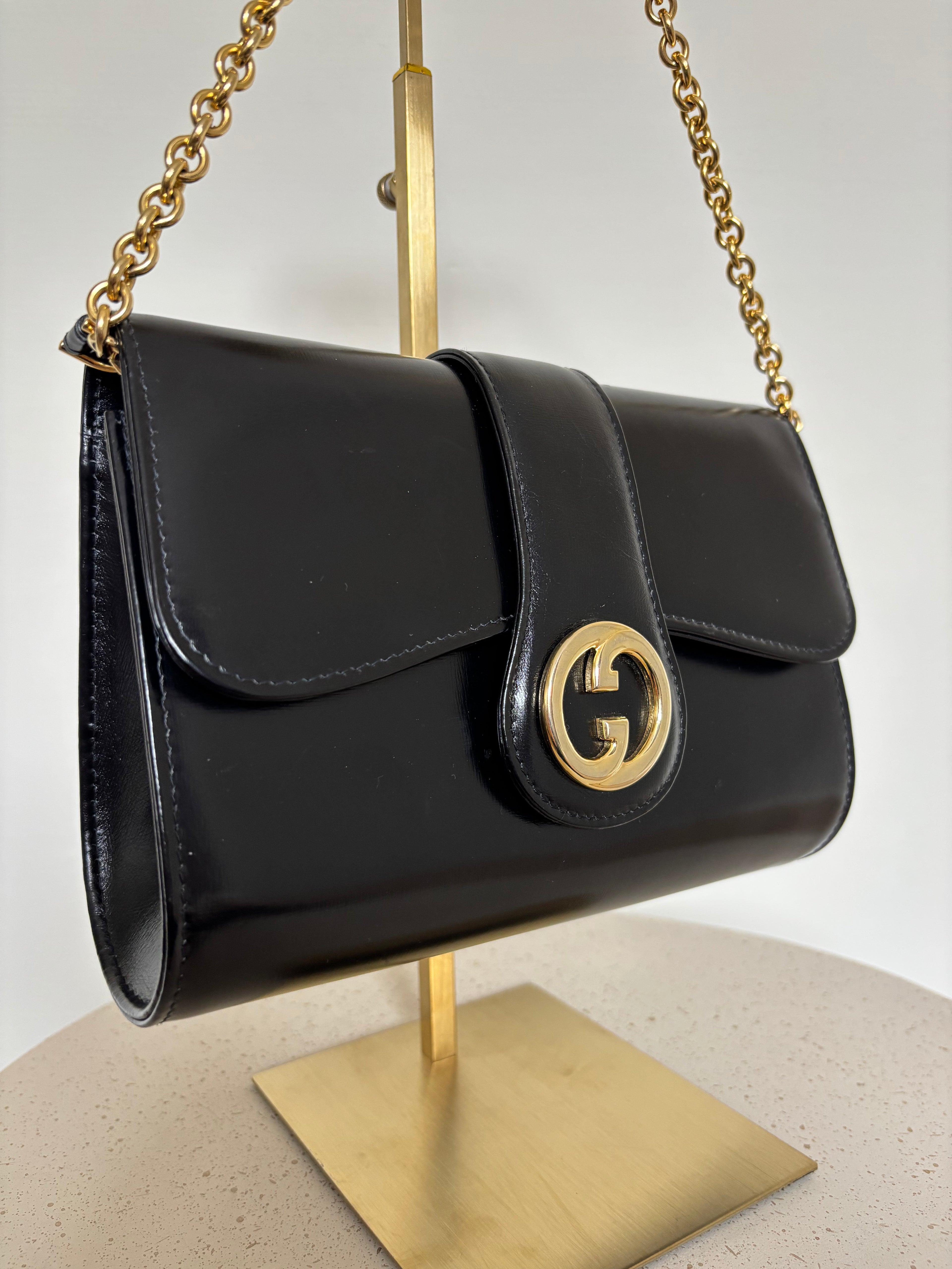 Gucci Black Leather Shoulder Bag