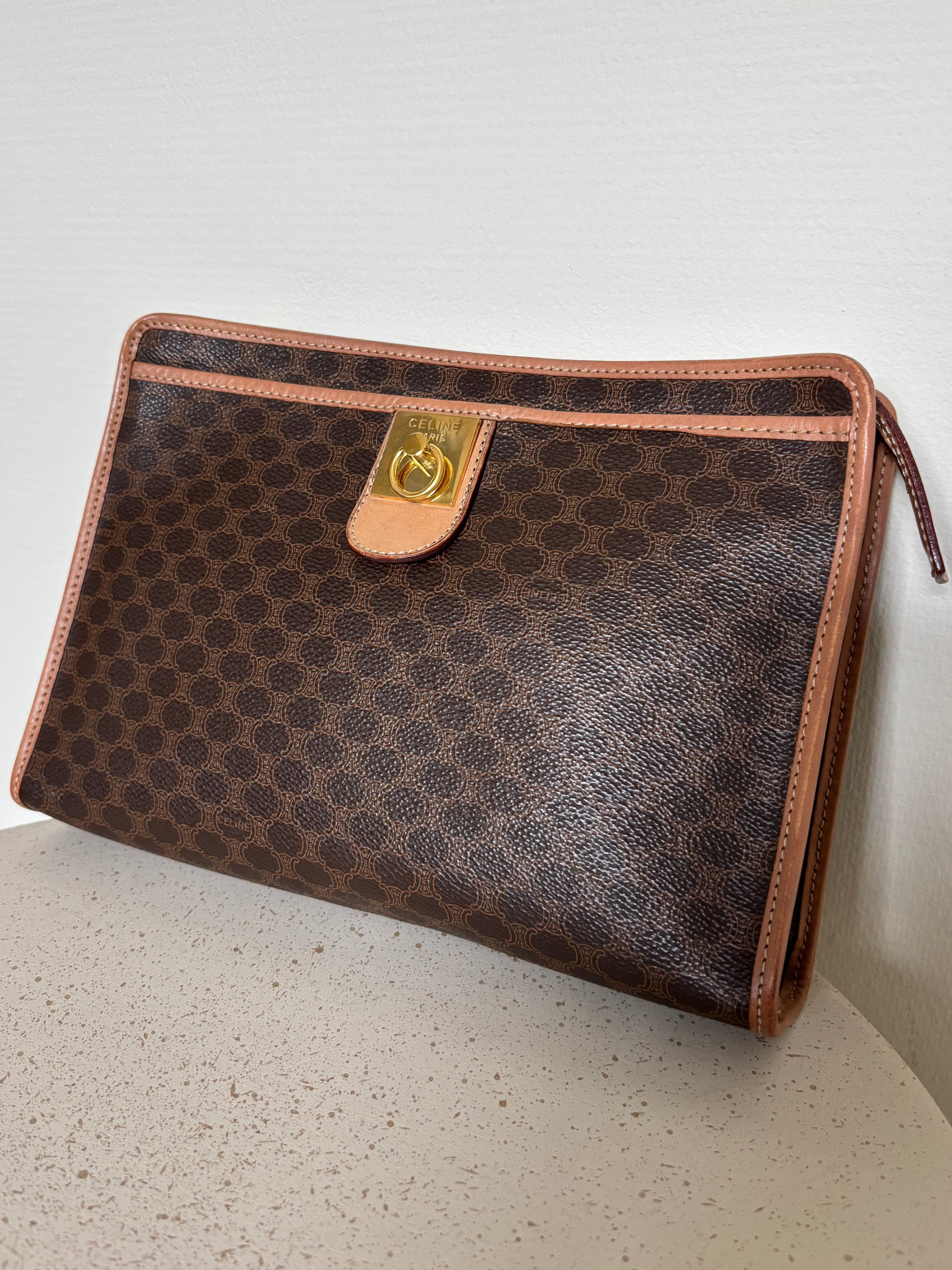 Celine Macadam Canvas Clutch