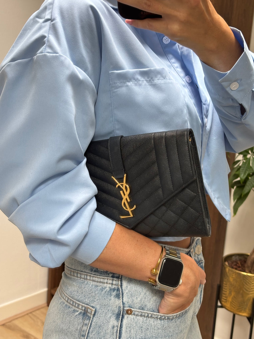 Saint Laurent Envelope Flap Clutch