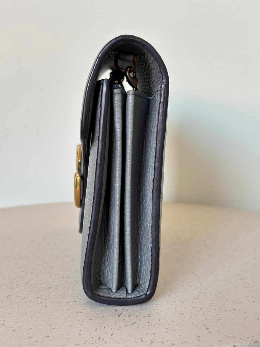 Gucci Marmont Wallet on Chain Grey