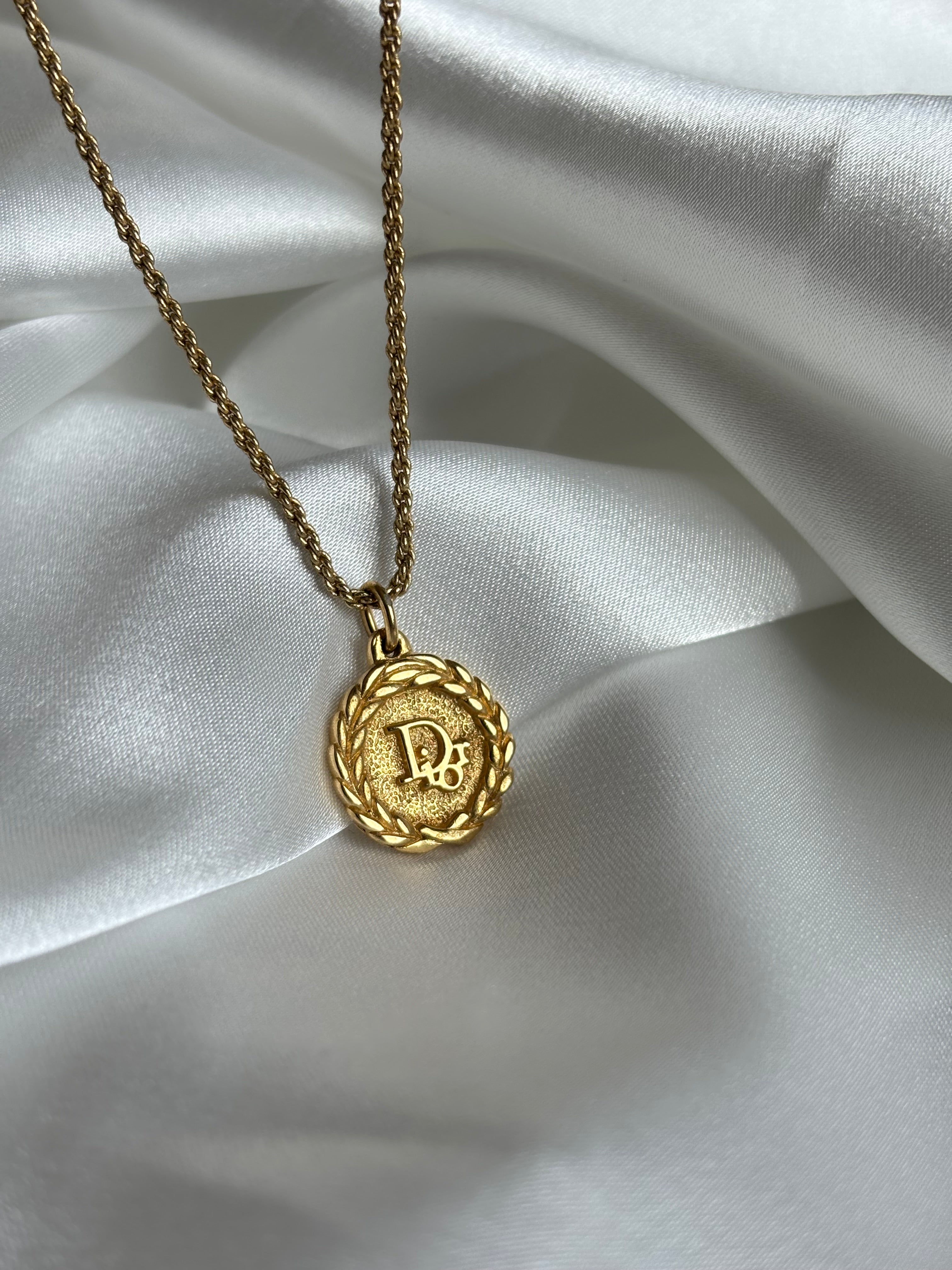 Dior Logo Necklace Gold