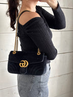 Gucci Velvet GG Marmont Medium