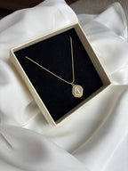 Saint Laurent Rhinestone Necklace Gold