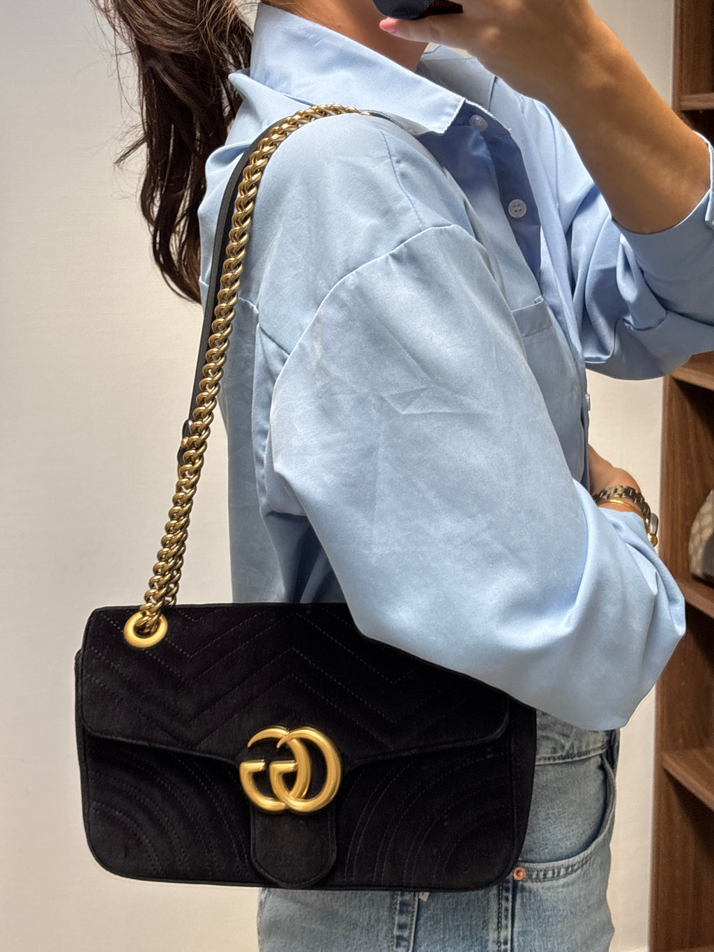 Gucci Velvet GG Marmont Bag