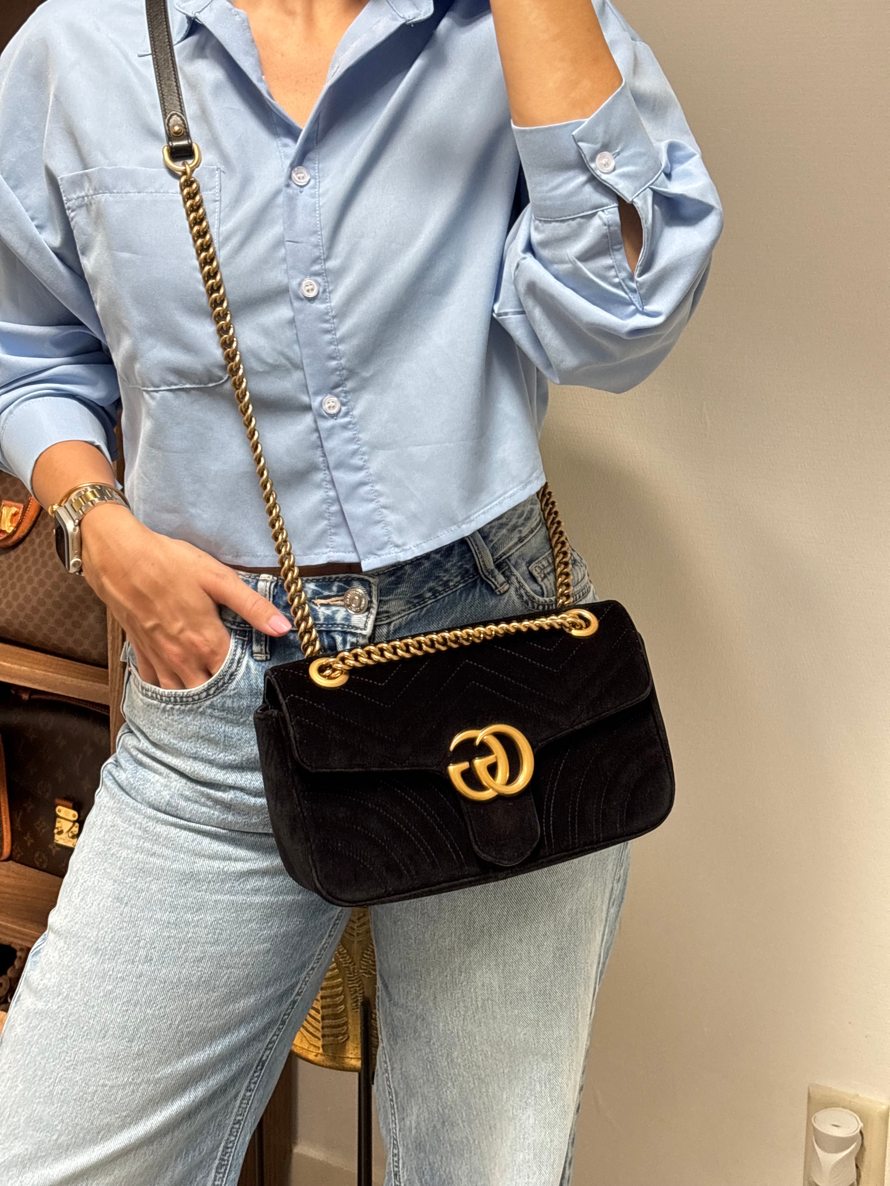 Gucci Velvet GG Marmont Bag
