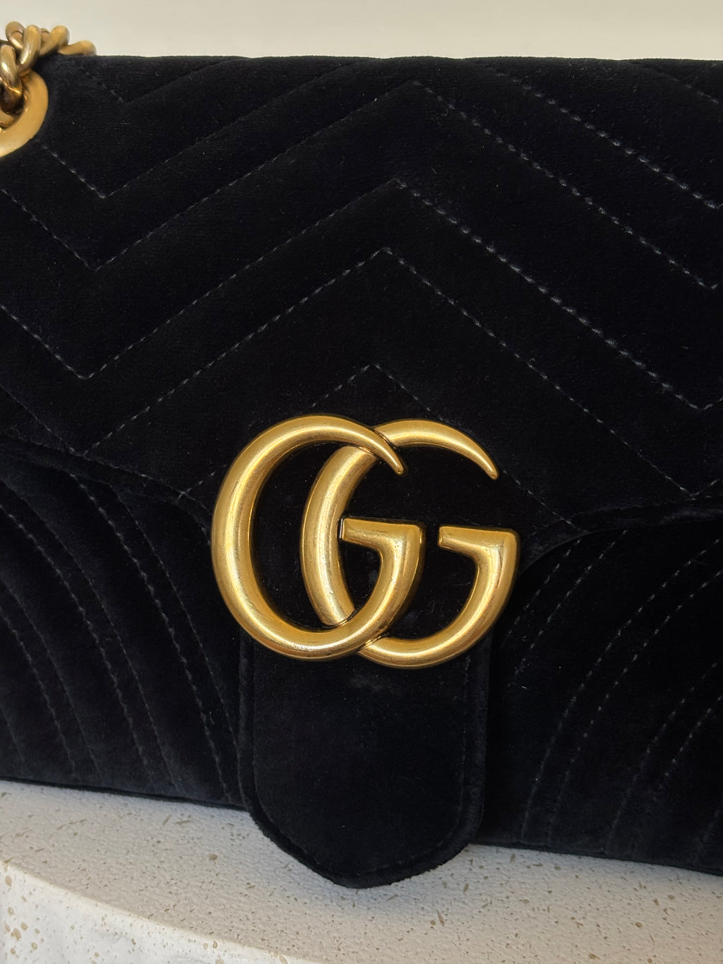 Gucci Velvet GG Marmont Medium