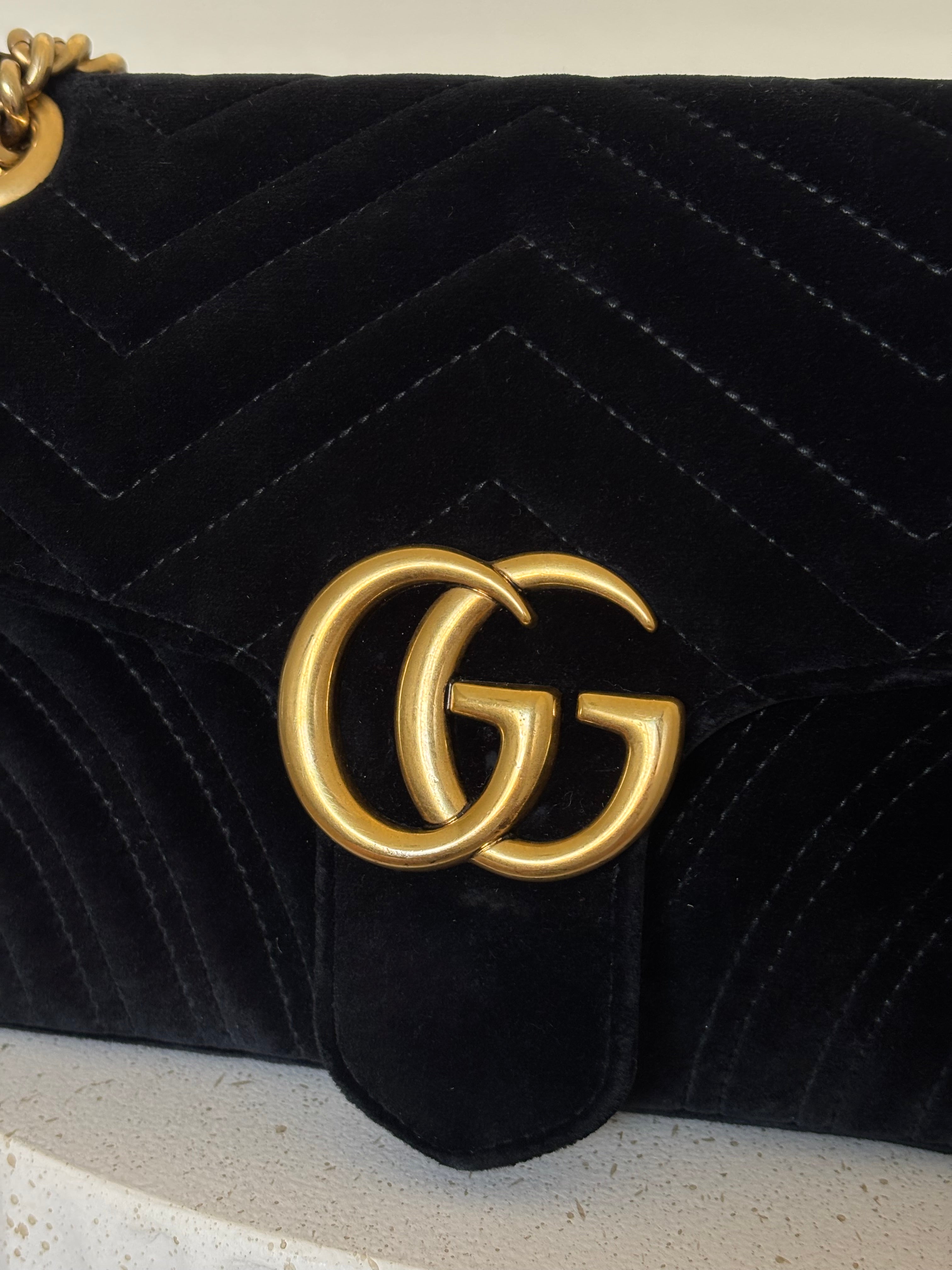 Gucci Velvet GG Marmont Medium