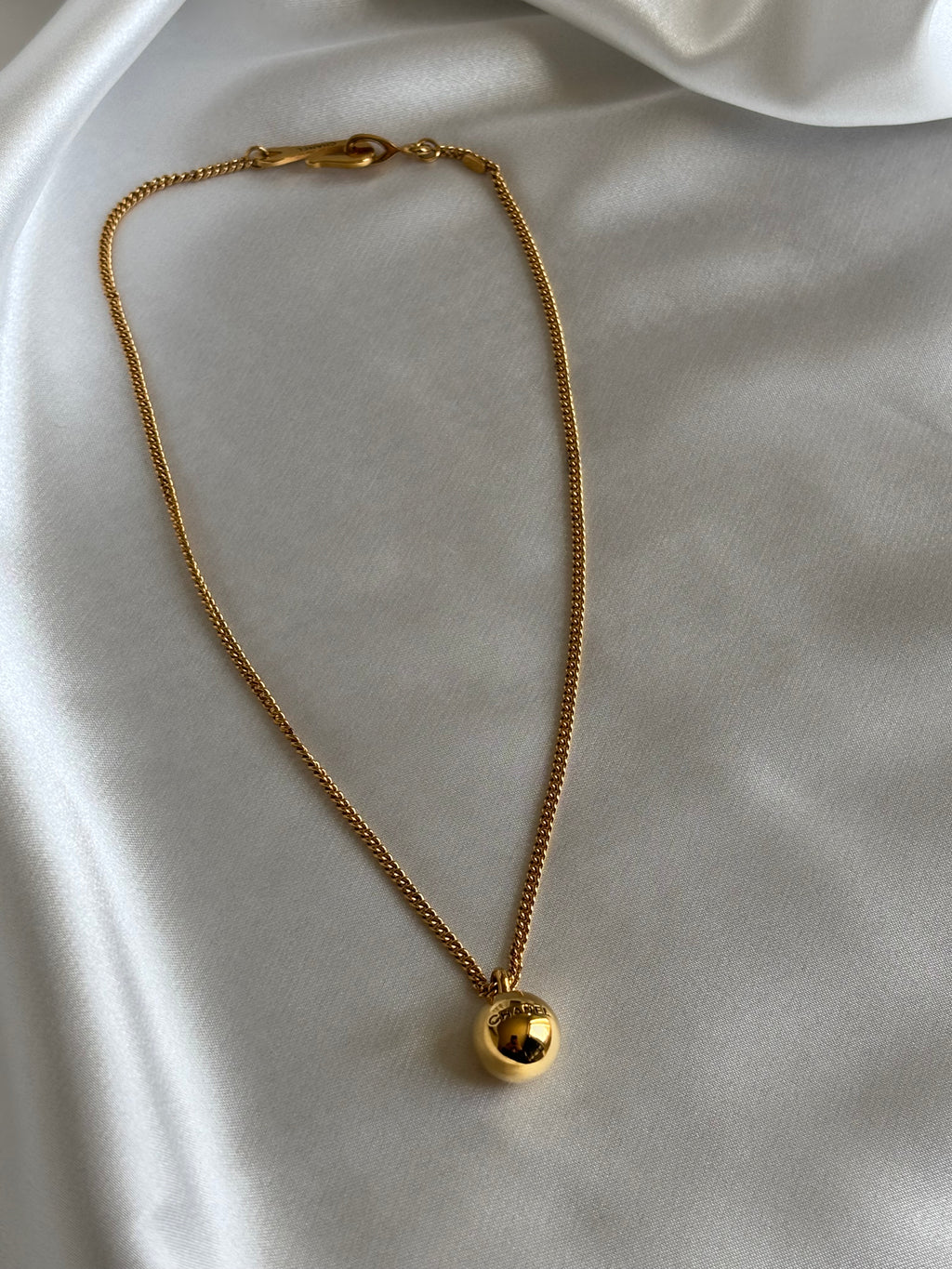 Chanel Gold Ball Pendant Necklace