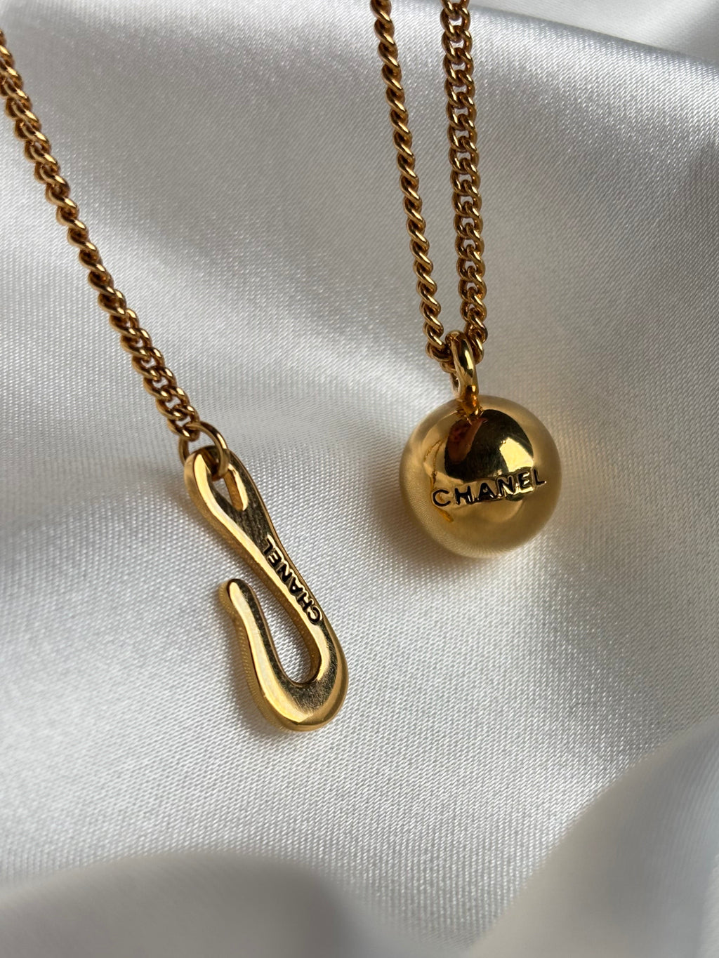 Chanel Gold Ball Pendant Necklace