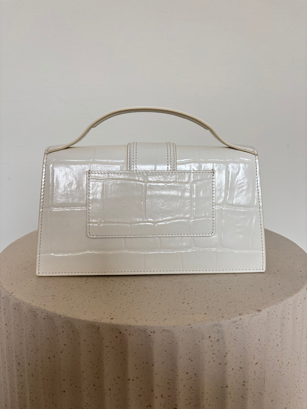 Jacquemus Le Grand Bambino White Ivory Crocodile