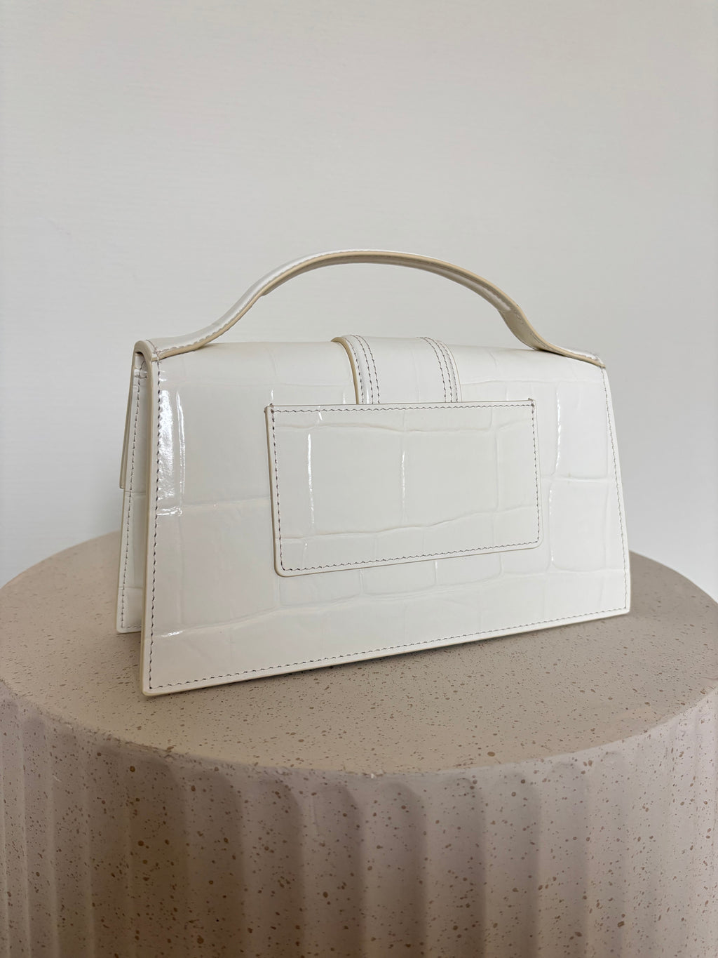Jacquemus Le Grand Bambino White Ivory Crocodile