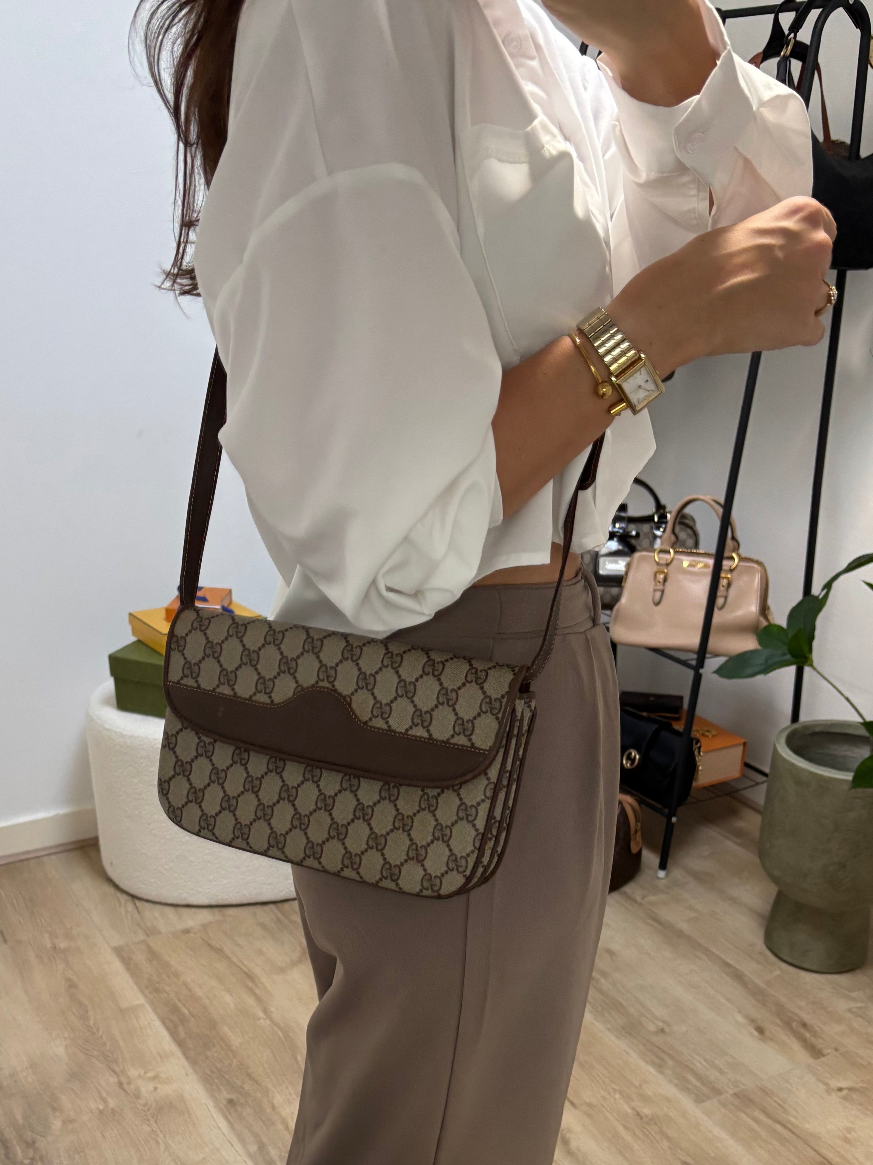 Gucci Monogram GG Supreme Crossbody Bag