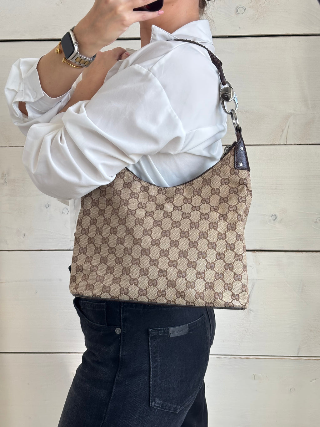 Gucci GG Canvas Lock Bag