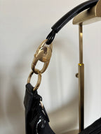 Gucci Lock Monogram Canvas Hobo Shoulder Bag