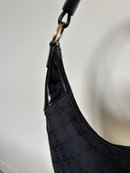 Gucci Lock Monogram Canvas Hobo Shoulder Bag