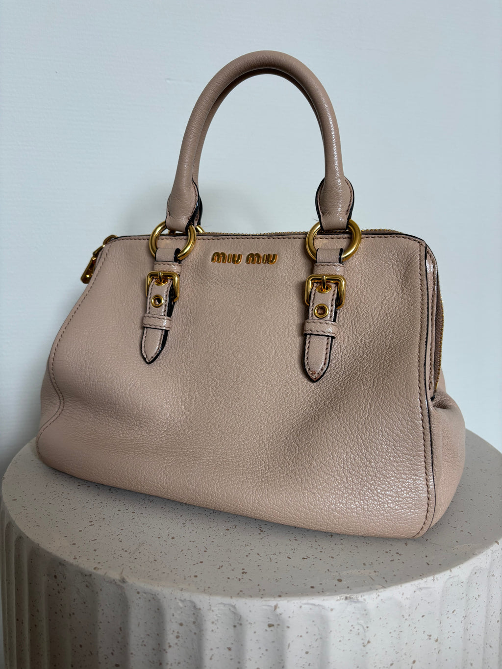 Miu Miu Madras Leather Crossbody Handbag