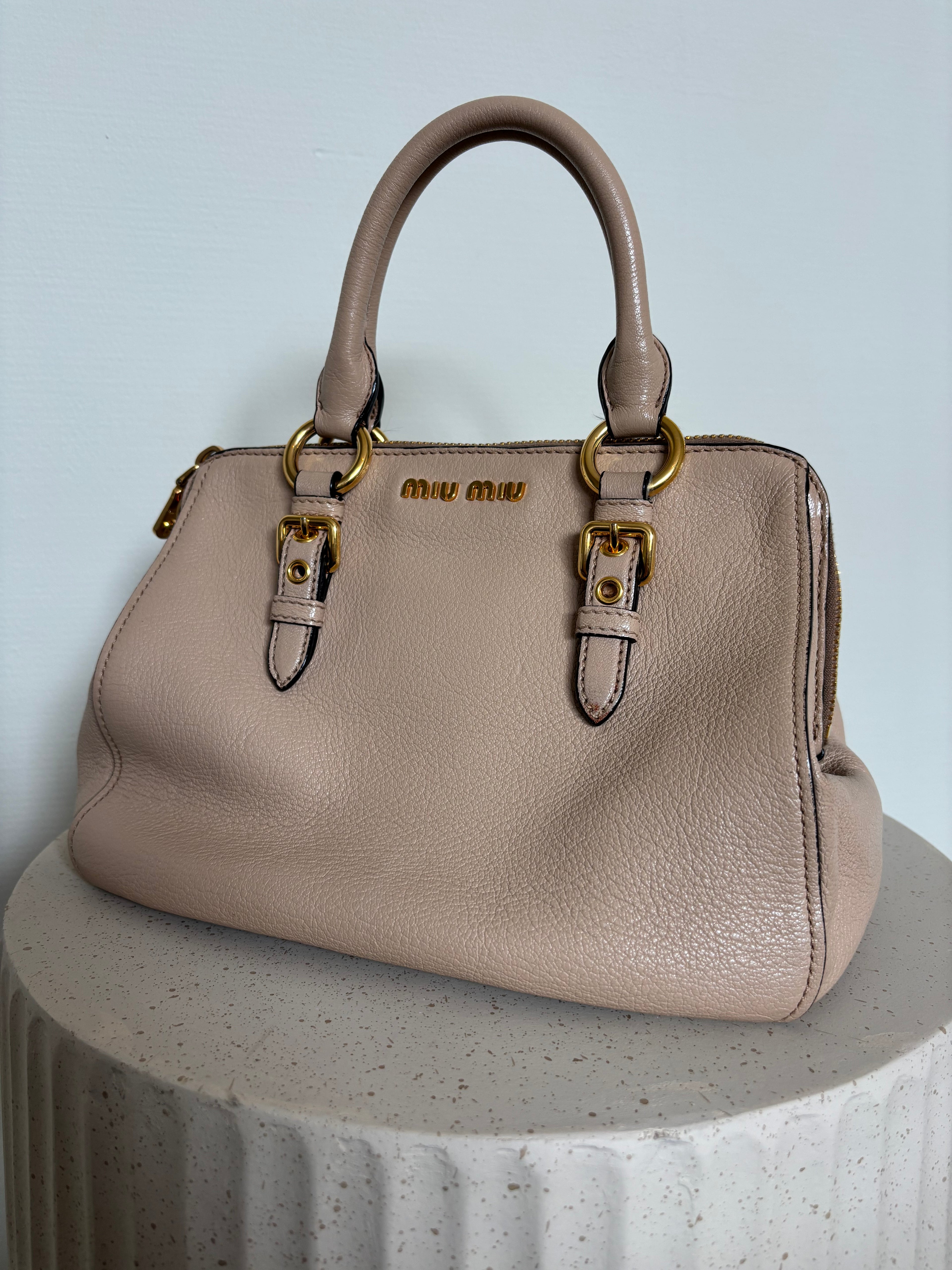 Miu Miu Madras Leather Crossbody Handbag