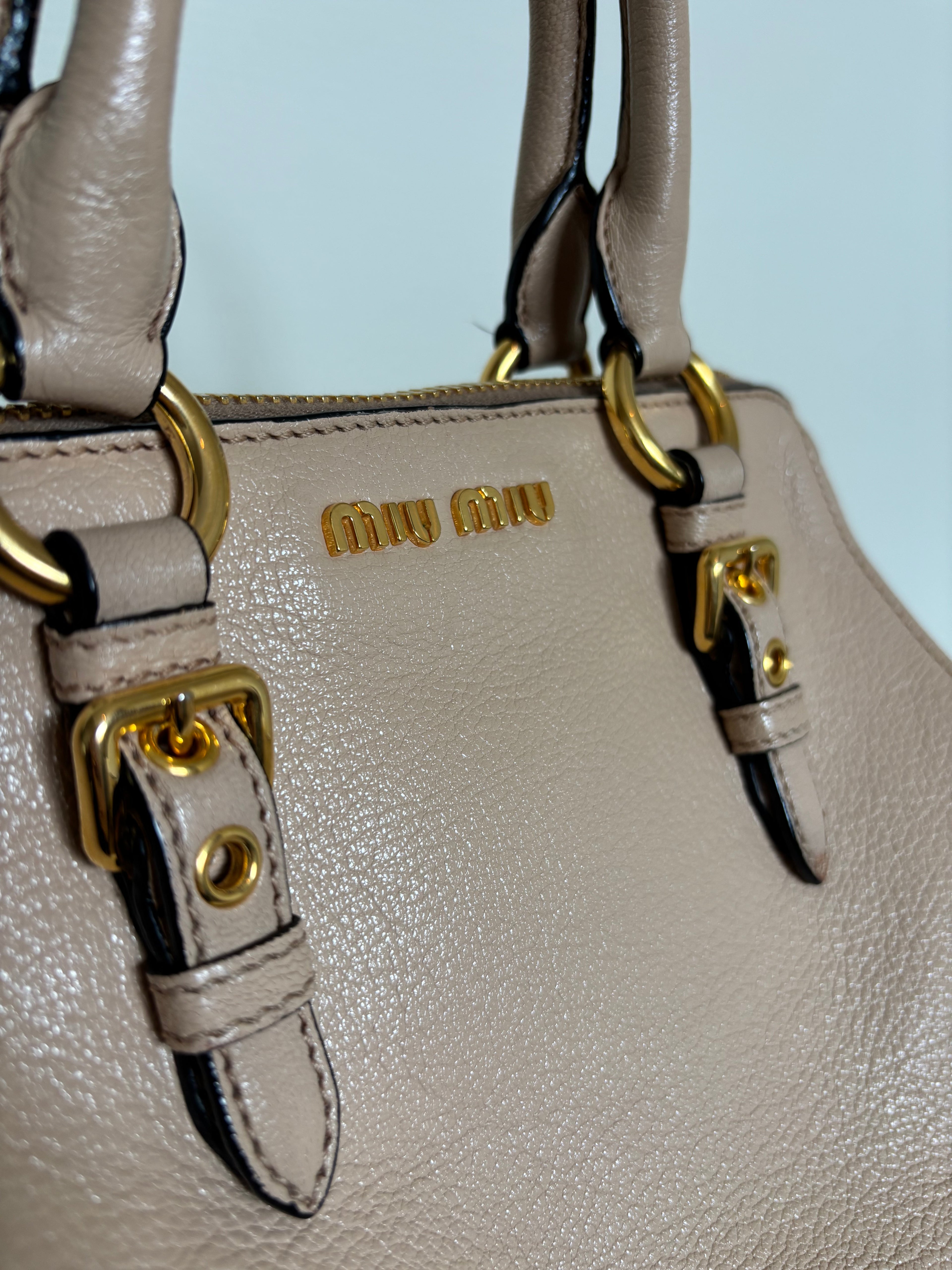 Miu Miu Madras Leather Crossbody Handbag