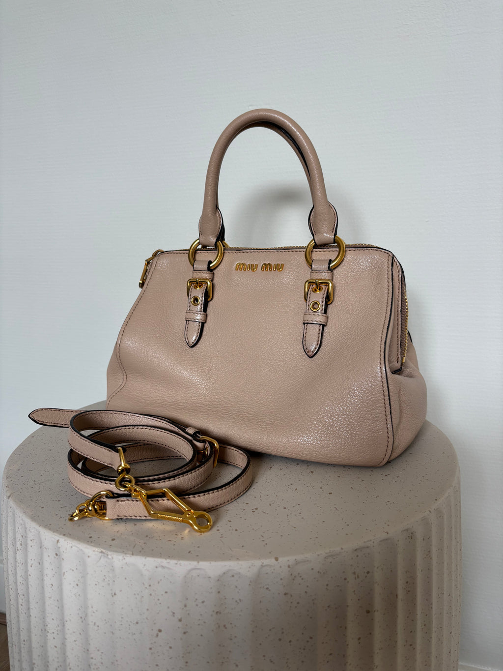 Miu Miu Madras Leather Crossbody Handbag
