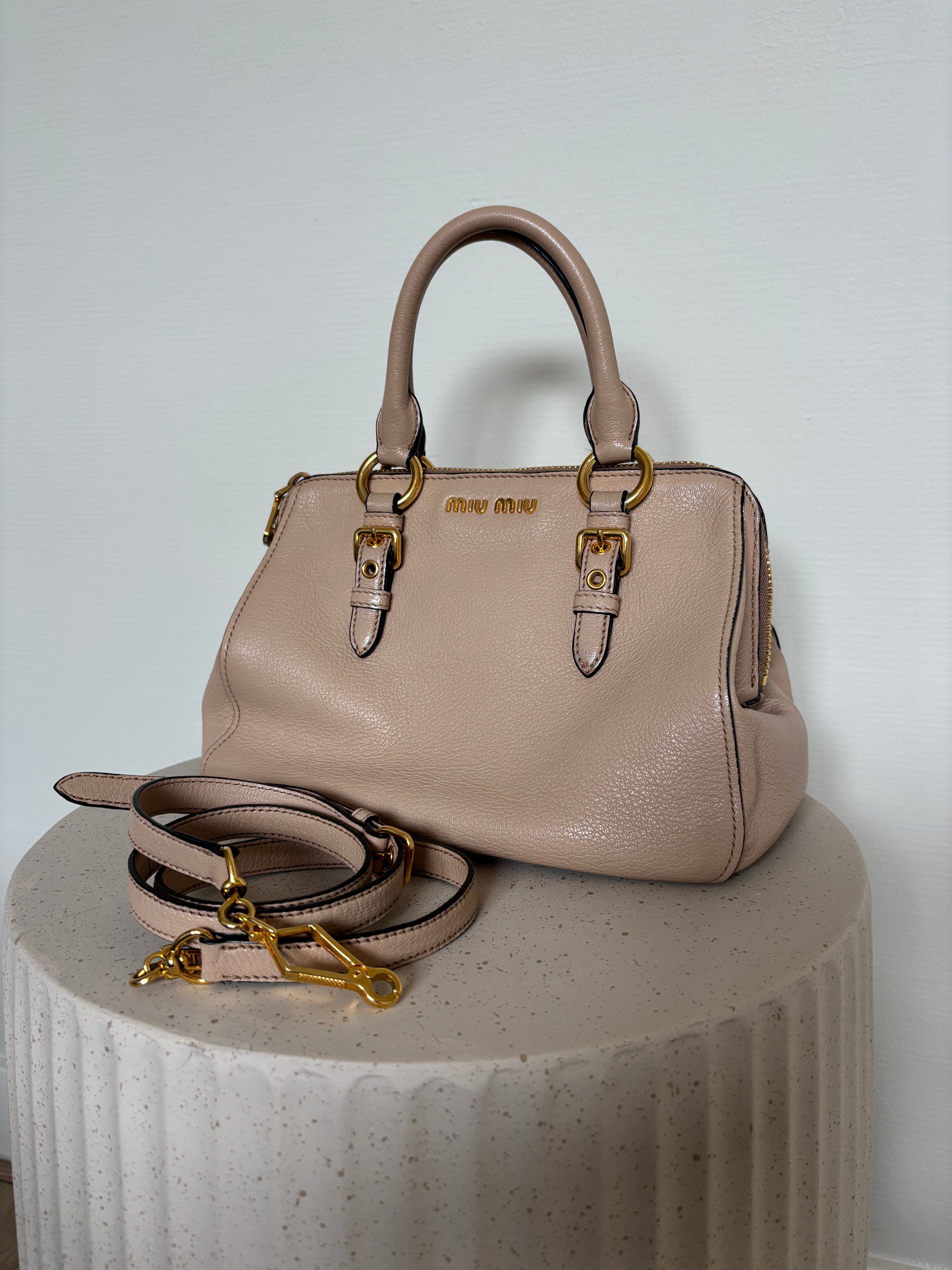 Miu Miu Madras Leather Crossbody Handbag