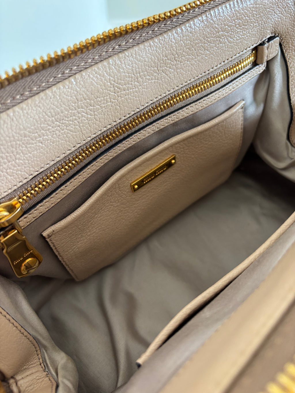 Miu Miu Madras Leather Crossbody Handbag