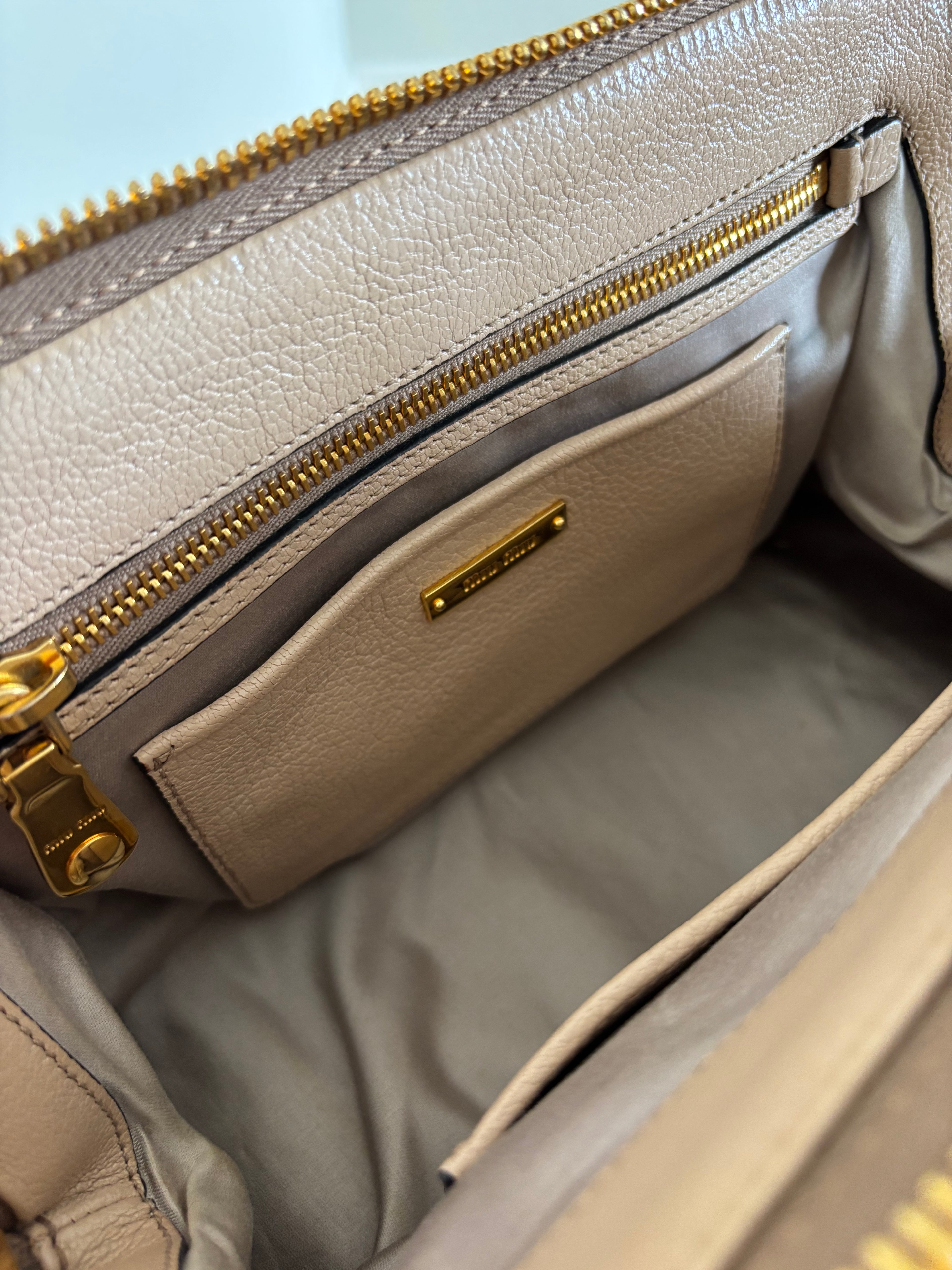 Miu Miu Madras Leather Crossbody Handbag